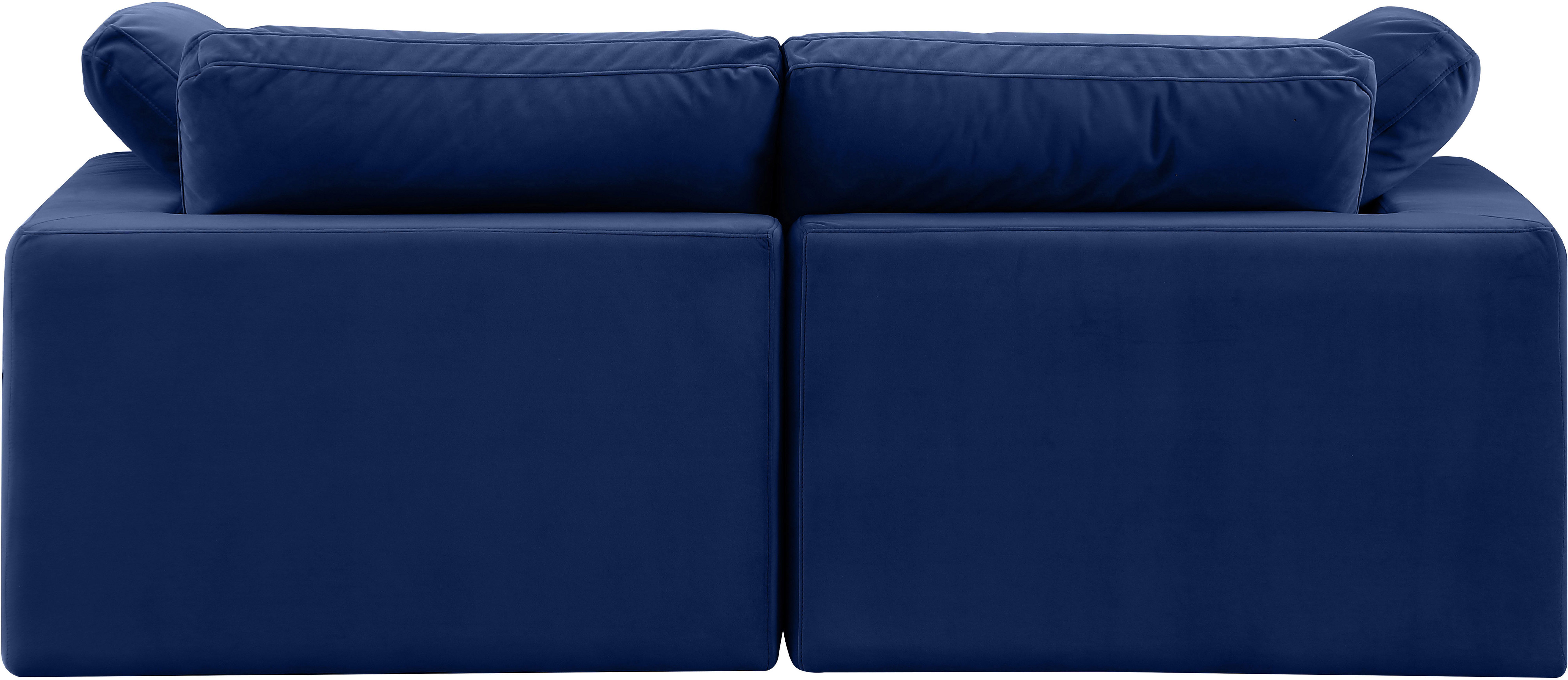 Comfy - Velvet Modular Sofa 2 Pieces - Blue