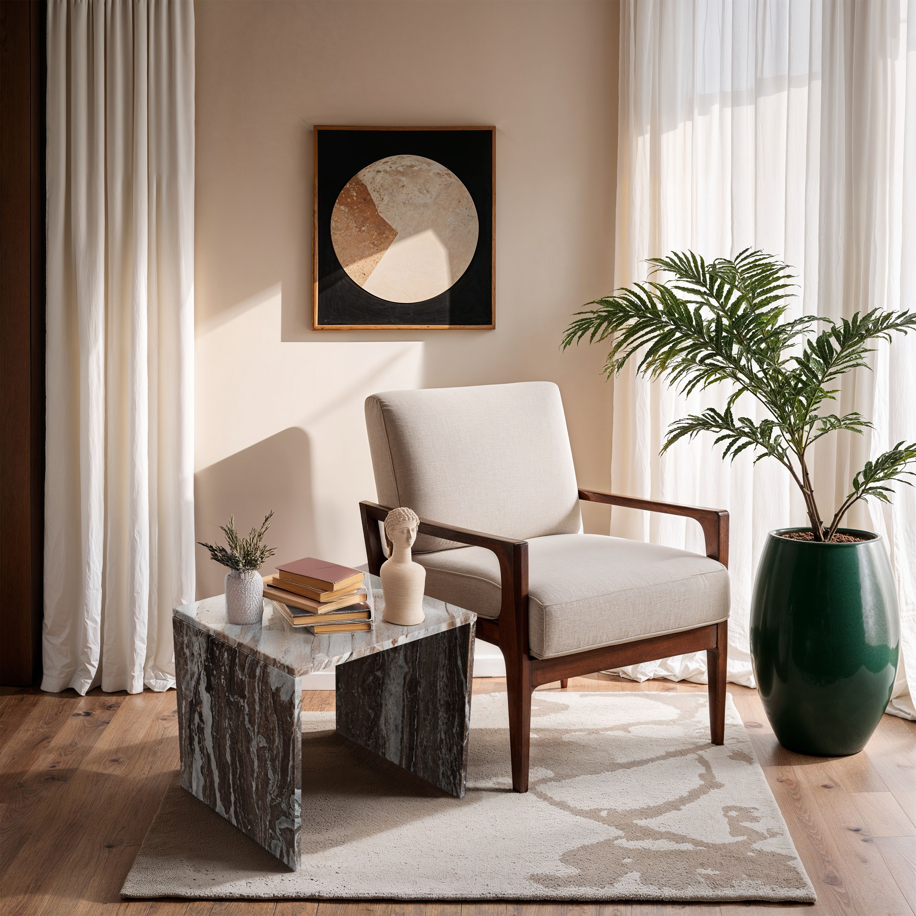 Vernazza - Marble End / Side Table - Brown