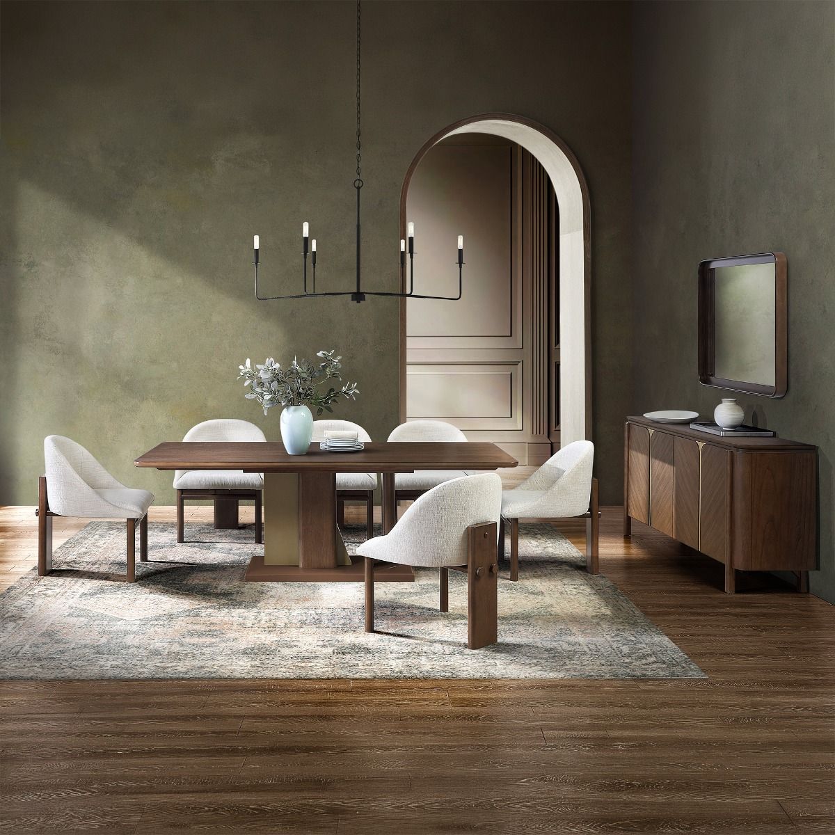 Ouida - Side Chair (Set of 2) - Beige Linen & Brown, beige