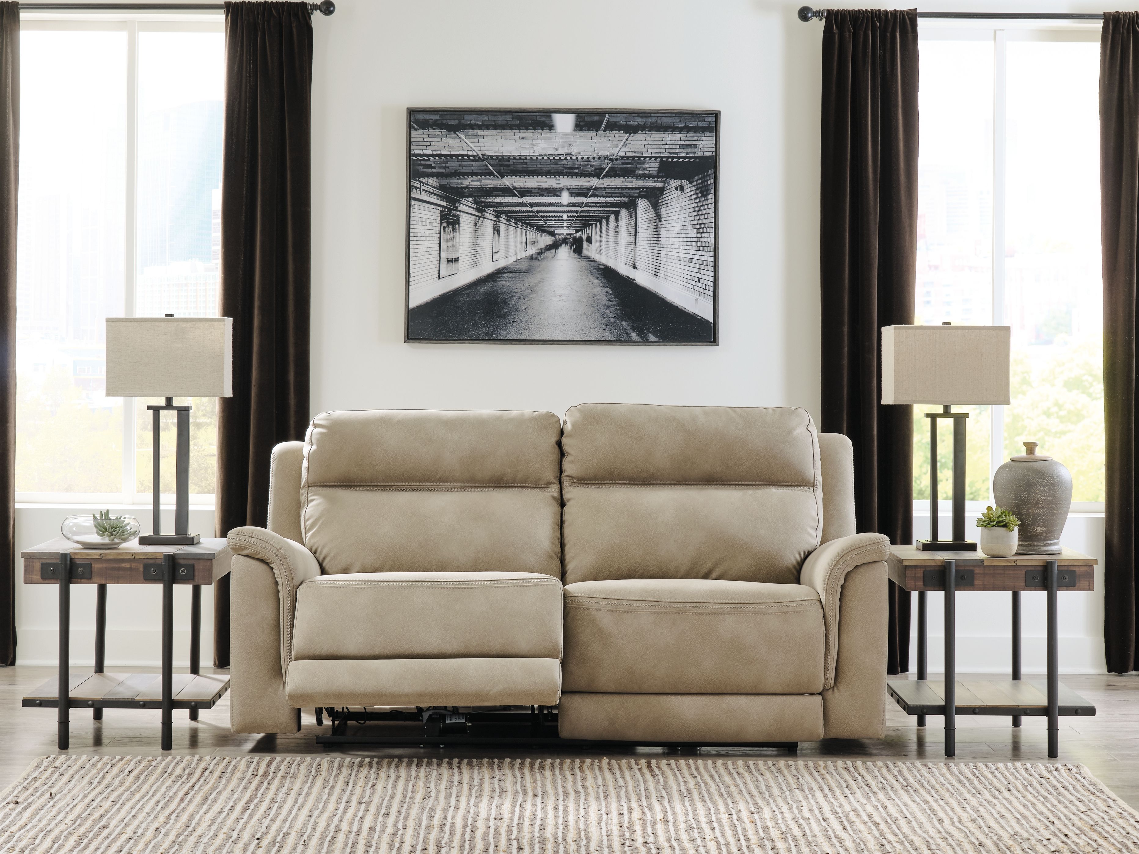 Next-Gen Durapella - 2 Seat PWR REC Sofa ADJ HDREST - Sand
