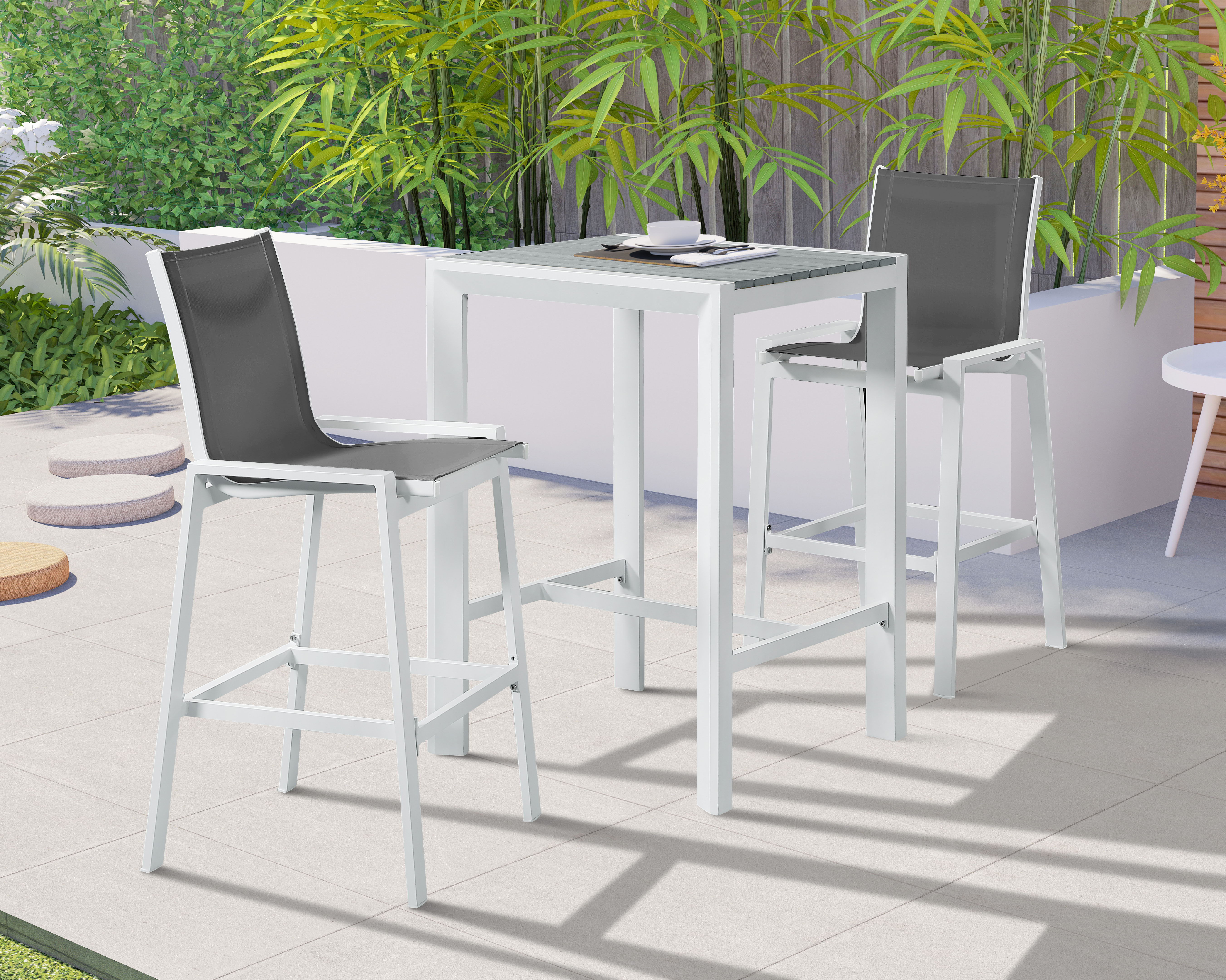 Nizuc - Outdoor Patio Bar Stool (Set of 2) - Gray