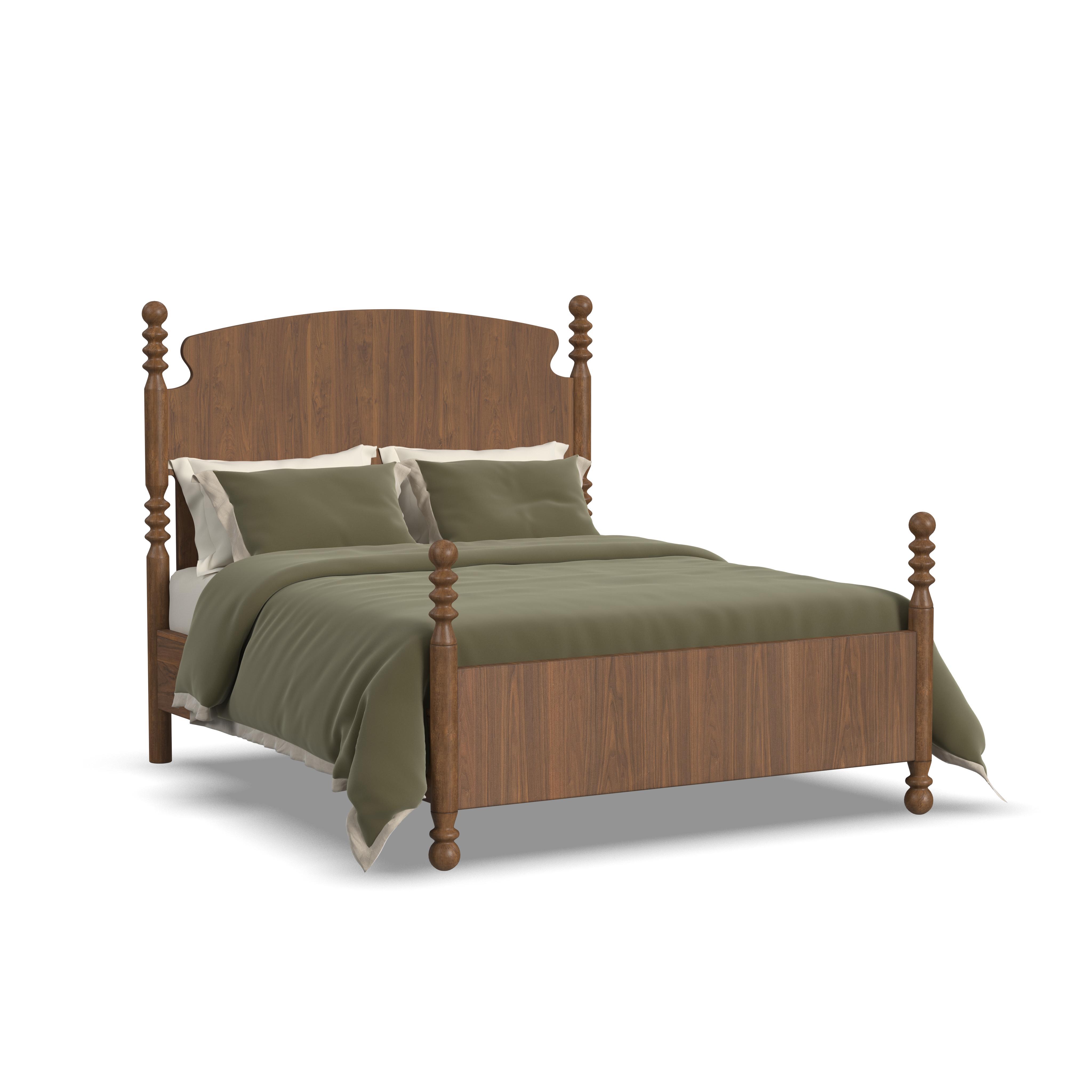 Azalea - Queen Panel Bed - Walnut, dark brown