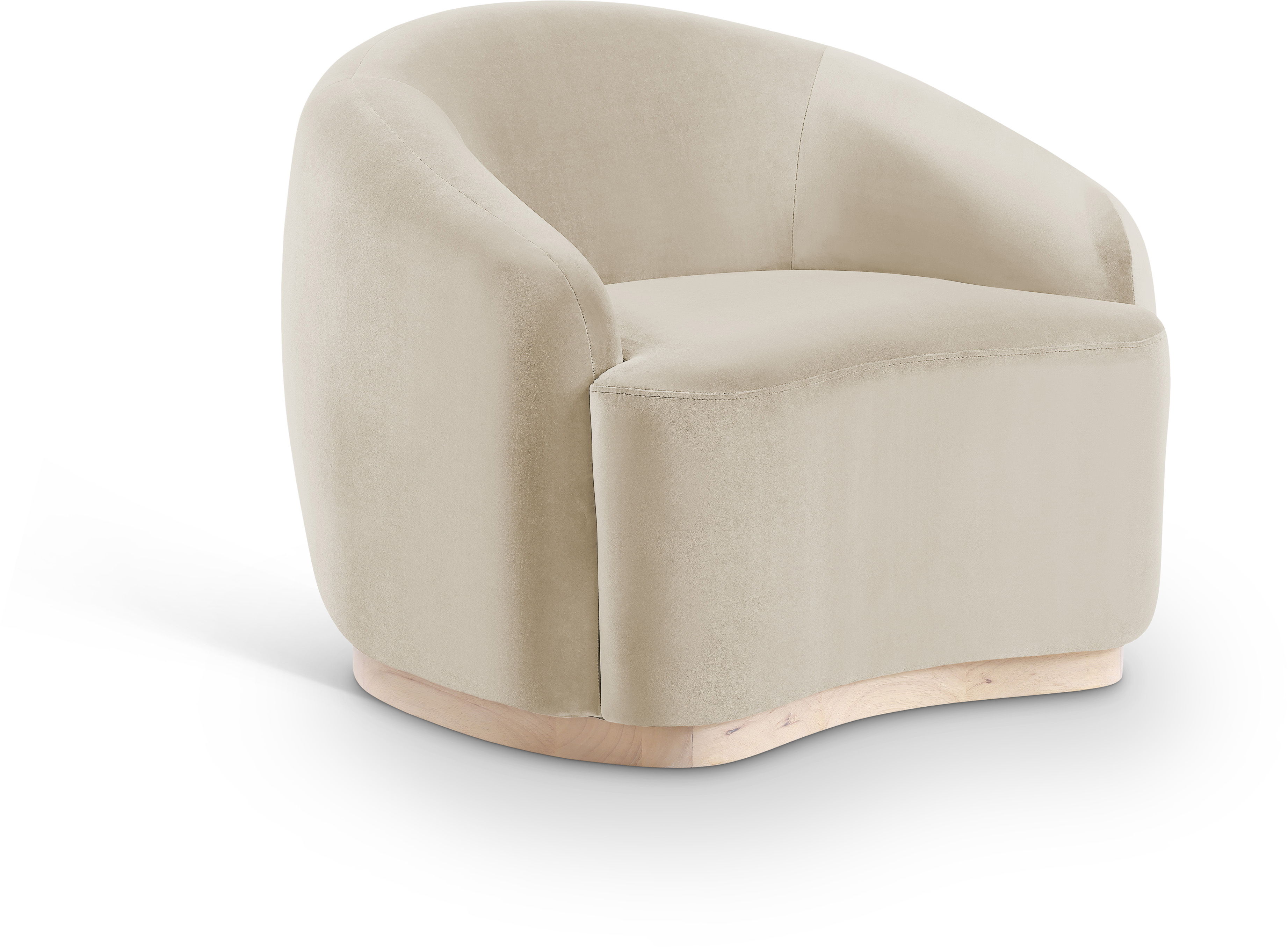 Gustavo - Velvet Upholstered Chair - Cream