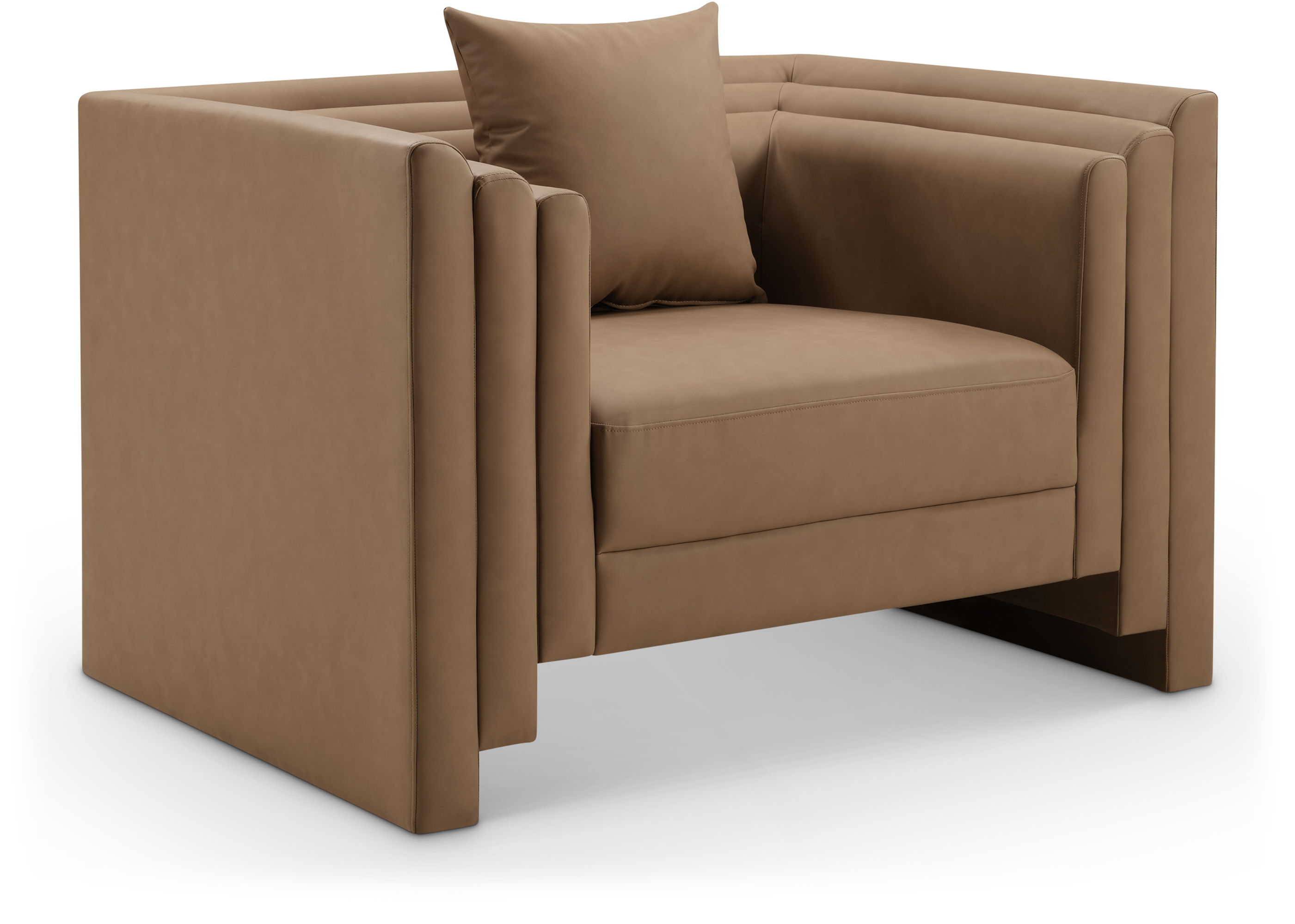 Everett - Vegan Leather Upholstered Chair - Brown