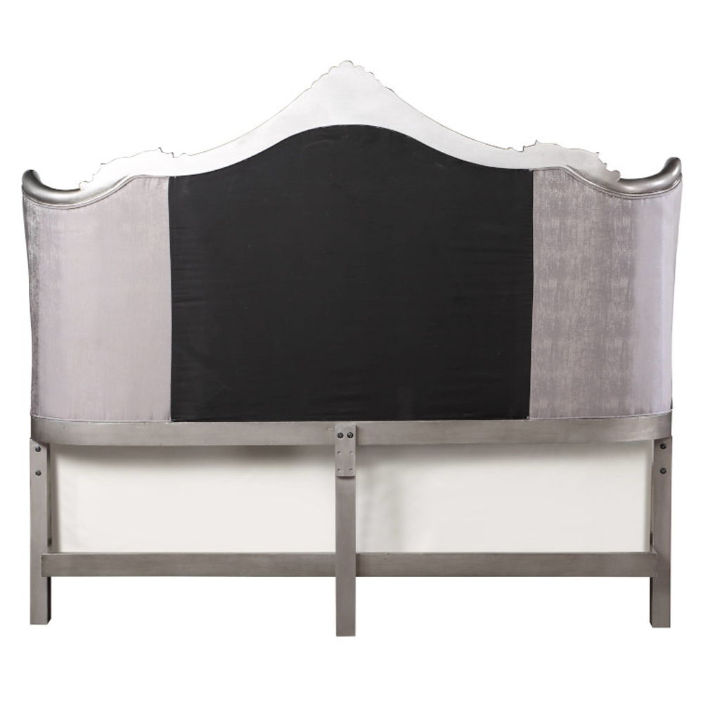 Ariadne - Queen Bed - Velvet & Antique Platinum, silver, view 4