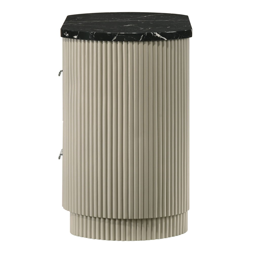 Travonte - Nightstand - Gray / Beige, beige, view 4