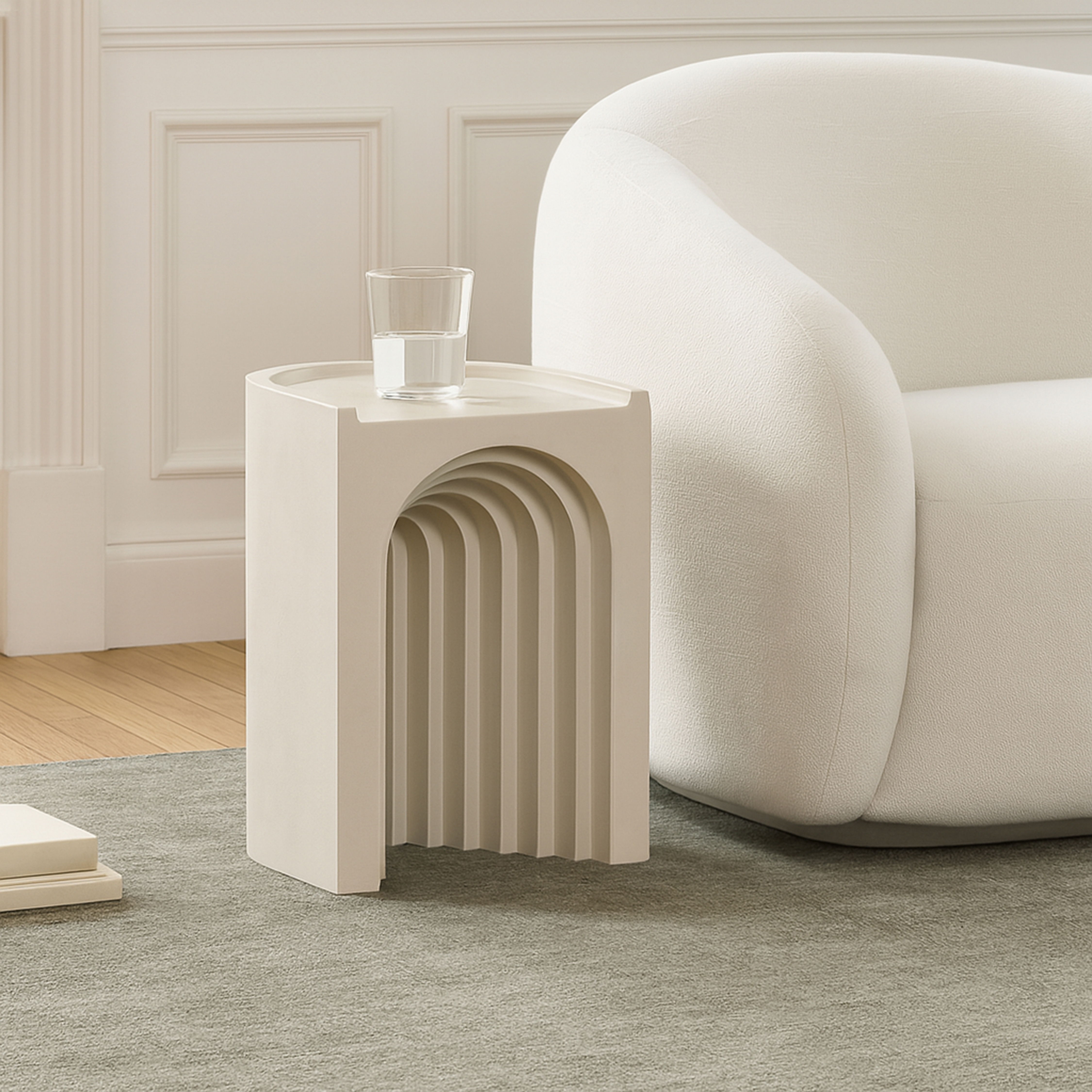 Avenda - Concrete End Table - Beige