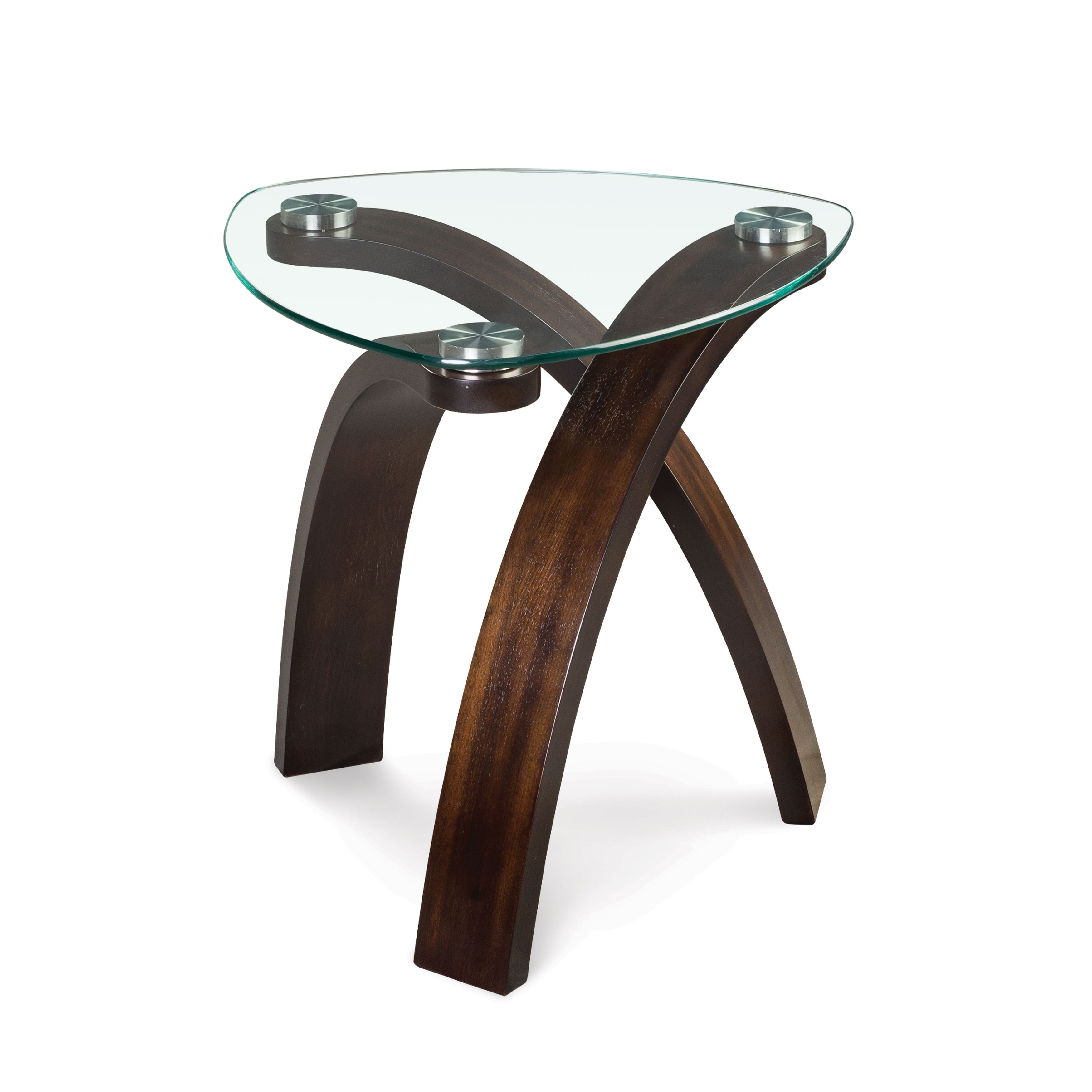 Allure - Oval End Table With Glass Top - Hazlenut Image
