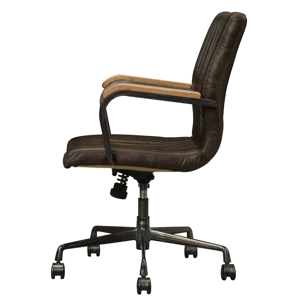 Joslin - Office Chair - Distress Chocolate Top Grain Leather, dark brown, view 2