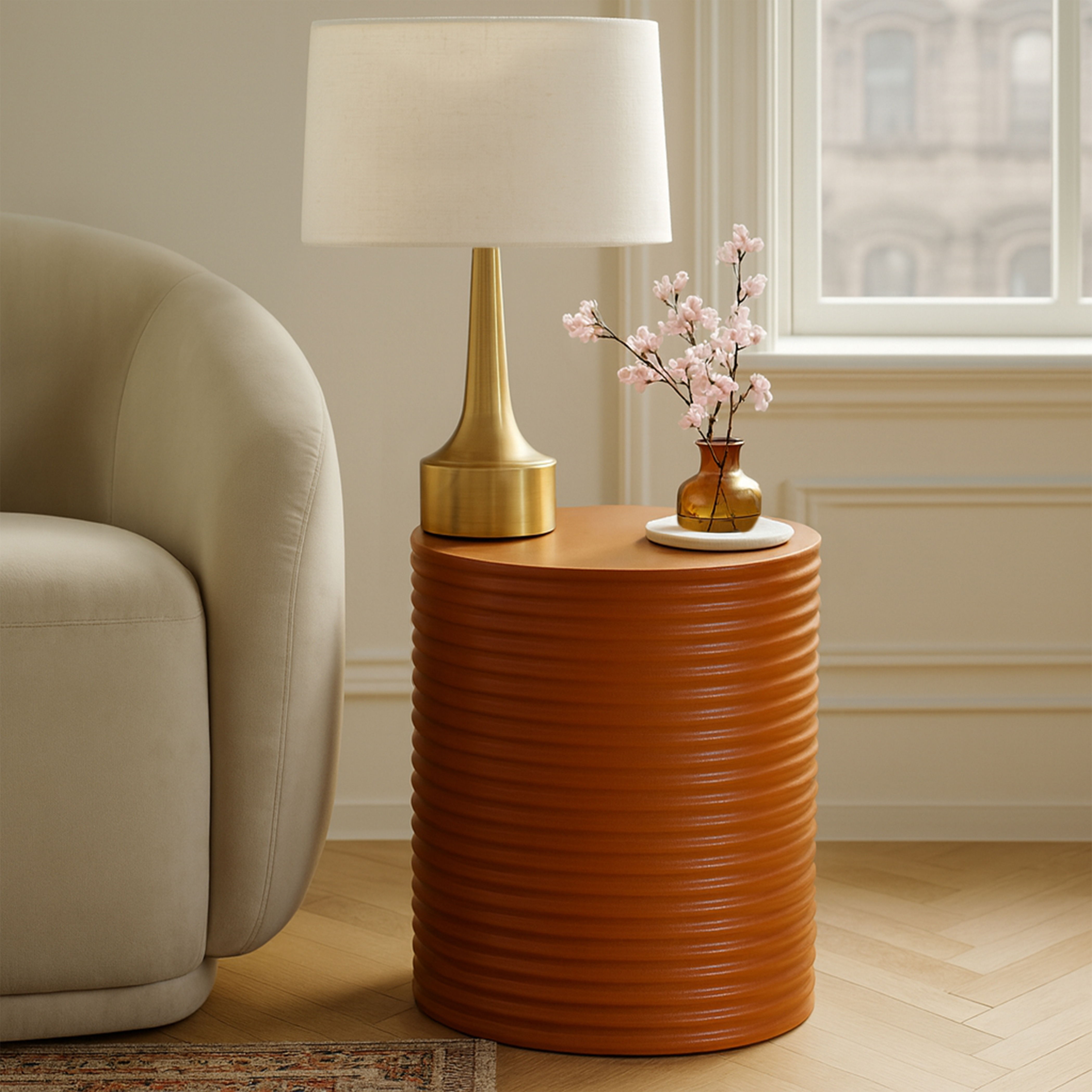 Nobi - Concrete End Table - Terracotta
