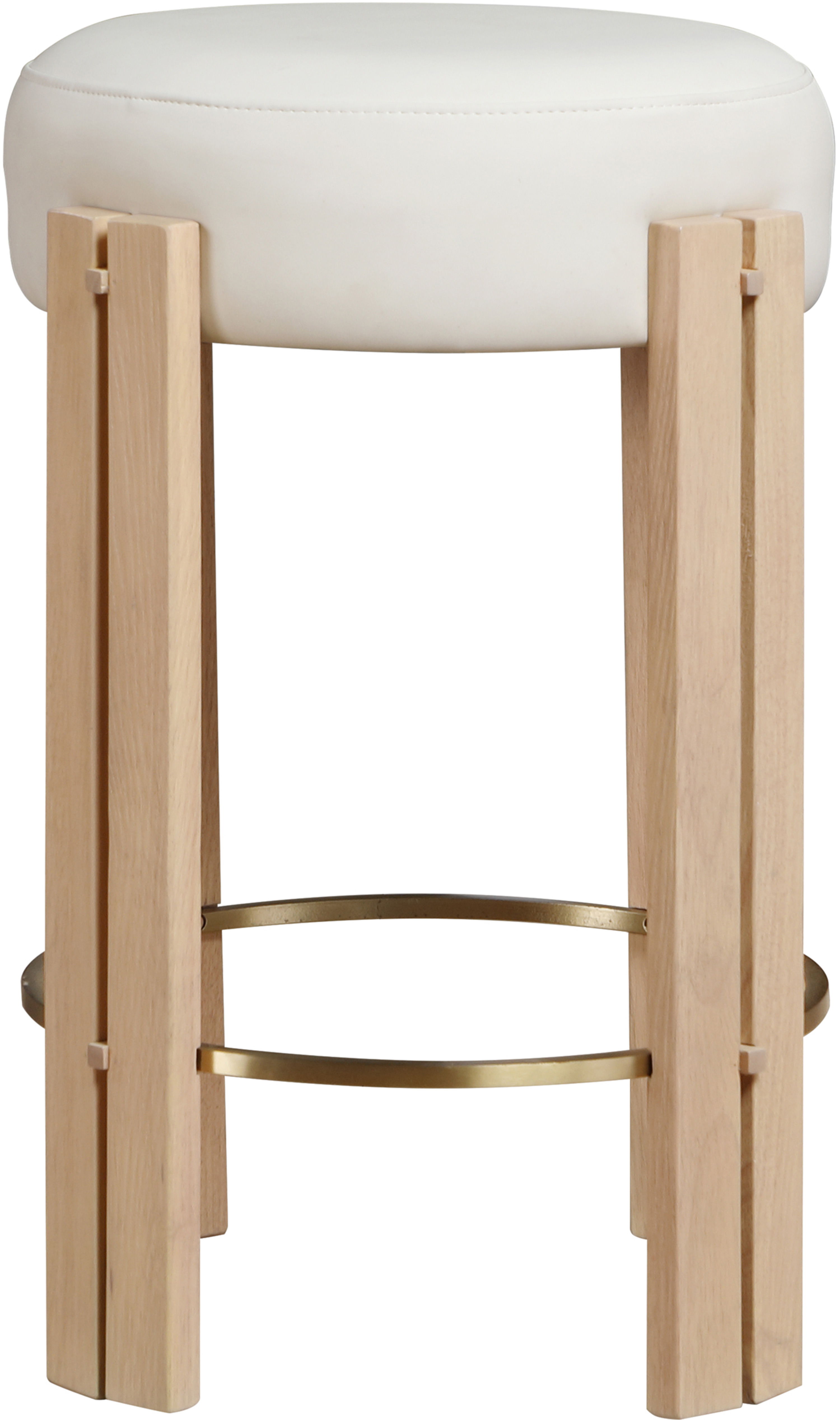 Harrison - Faux Leather Counter Stool - Cream