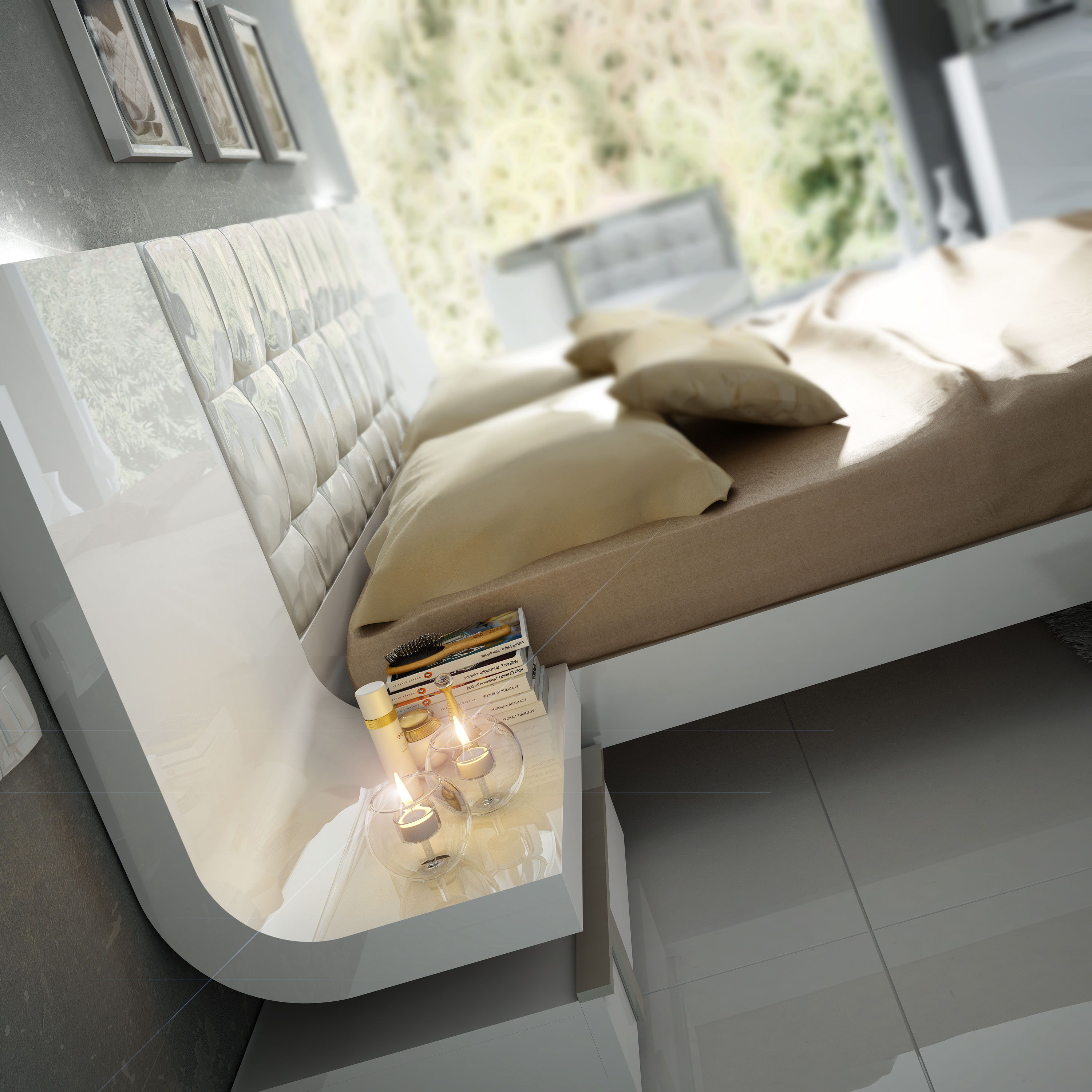 Granada - Left Nightstand - White