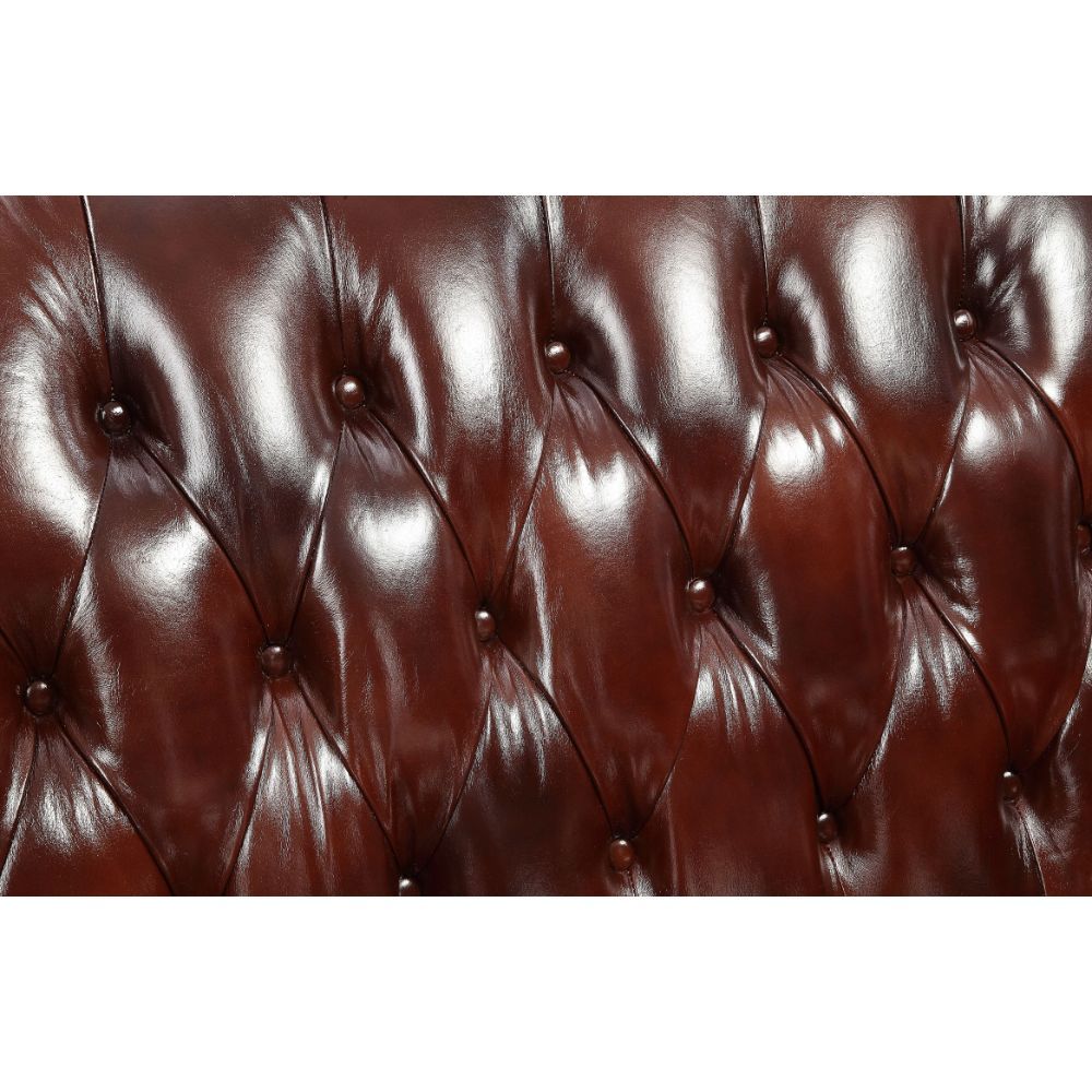 Eustoma - Chair - Cherry Top Grain Leather Match & Walnut, dark brown, view 4