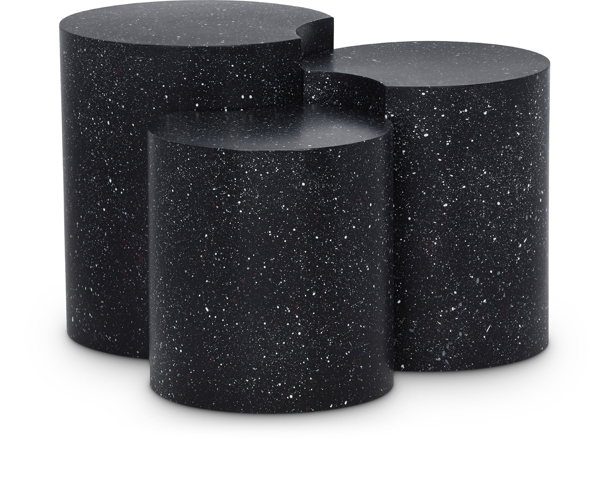 Dimple - 20" 3 Piece Modular End Table - Black Terazzo