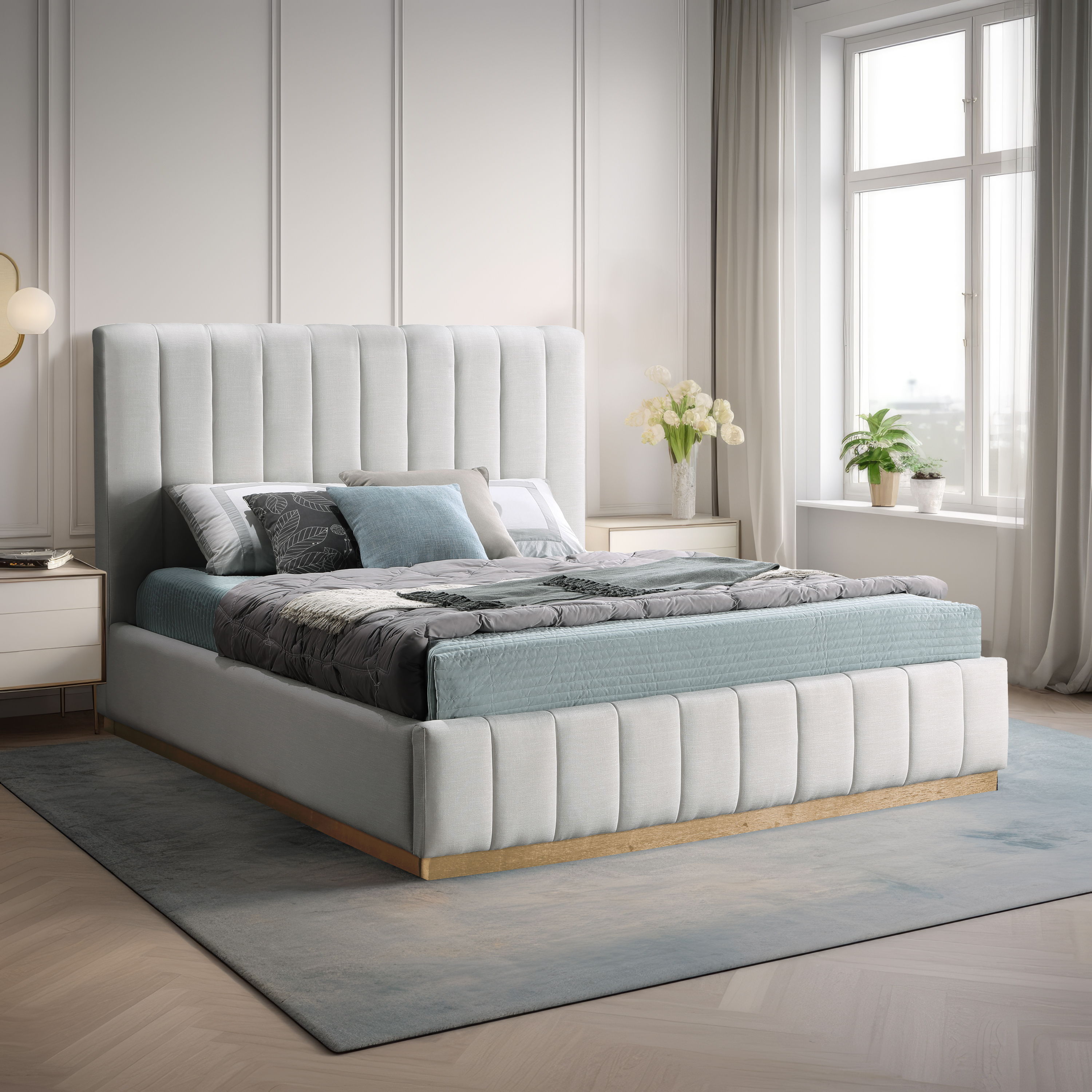 Lucia - King Bed - Cream