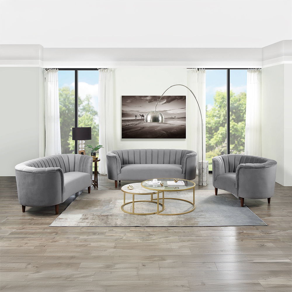 Millephri - Loveseat - Gray Velvet, gray, view 6