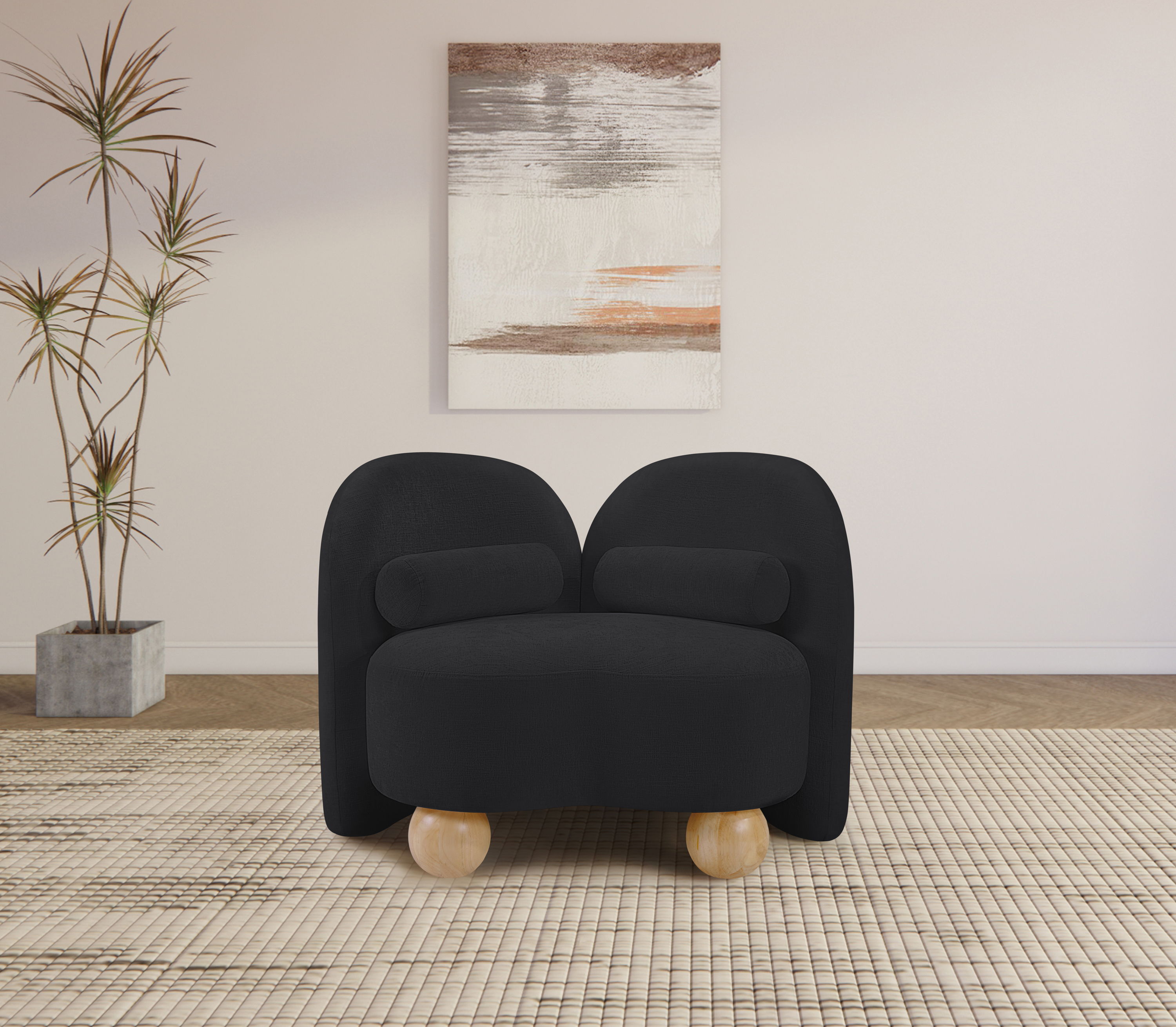 Daphne - Chenille Chair - Black