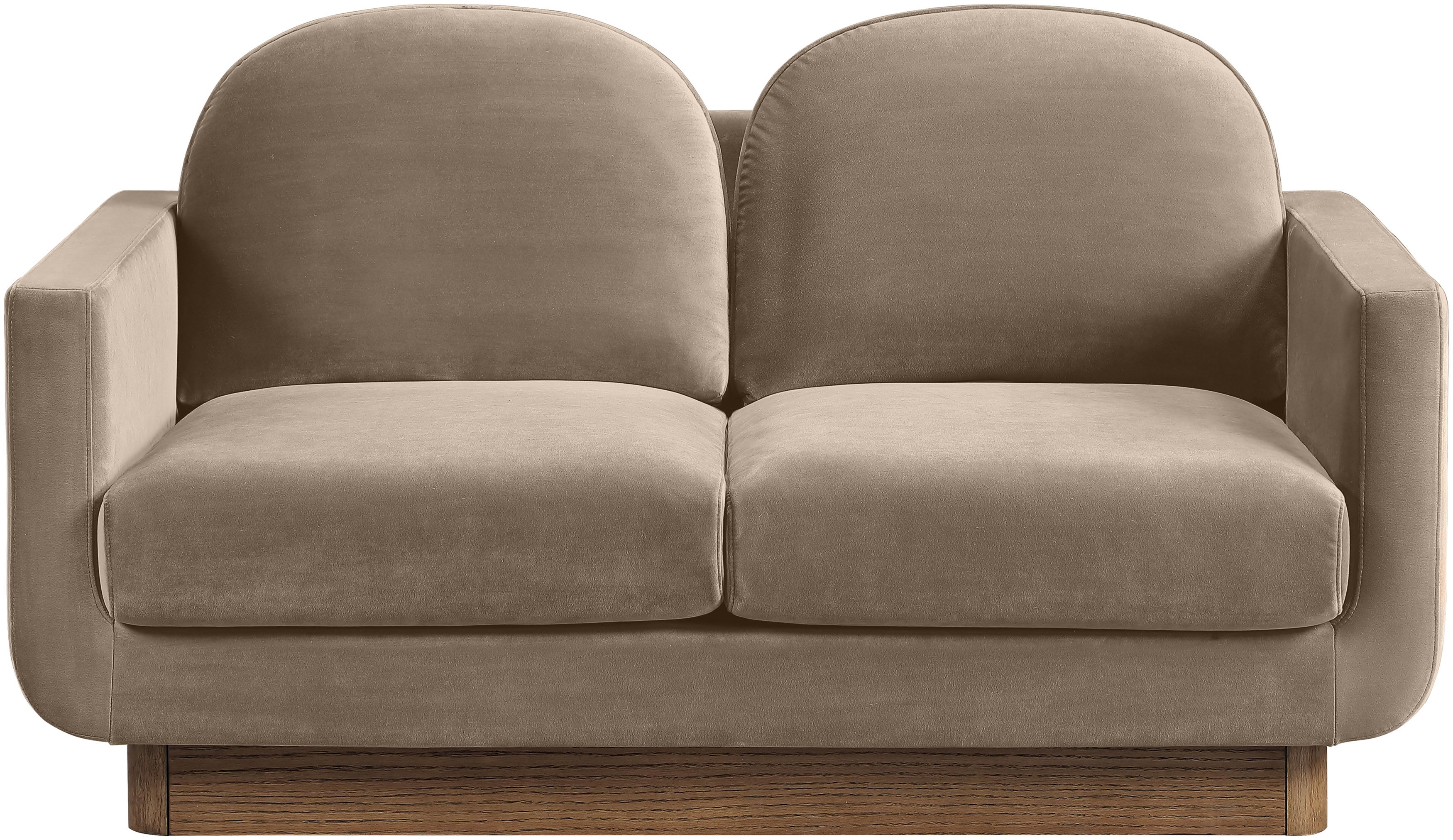 Diviento - Velvet Performance Fabric Upholstered Loveseat - Taupe
