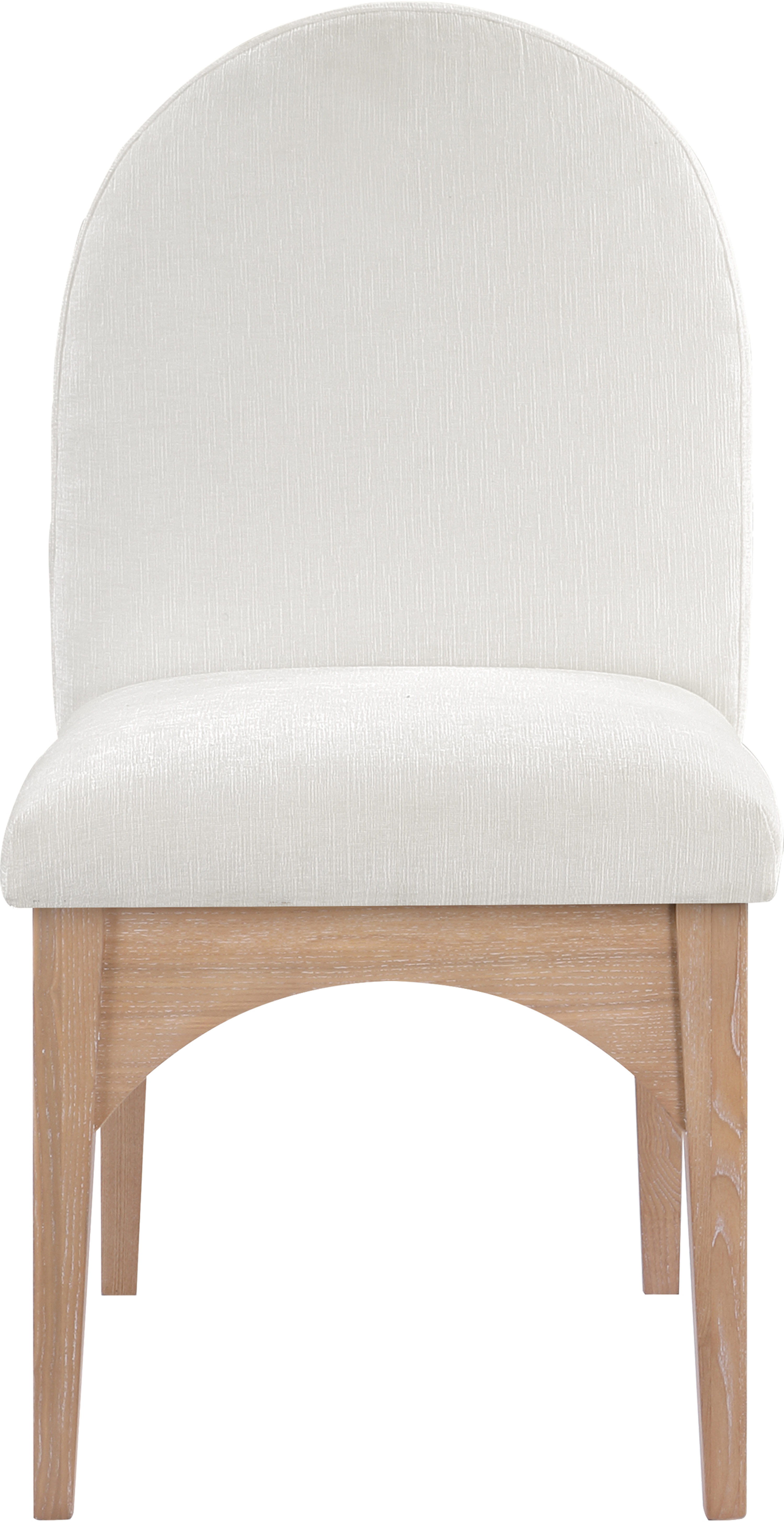 Waldorf - Chenille Dining Side Chair With Natural Legs - Cream