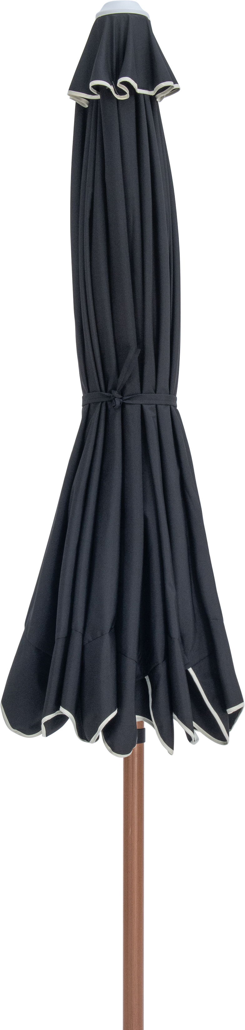 Amalfi - Fabric With Cream Piping Patio Umbrella - Black