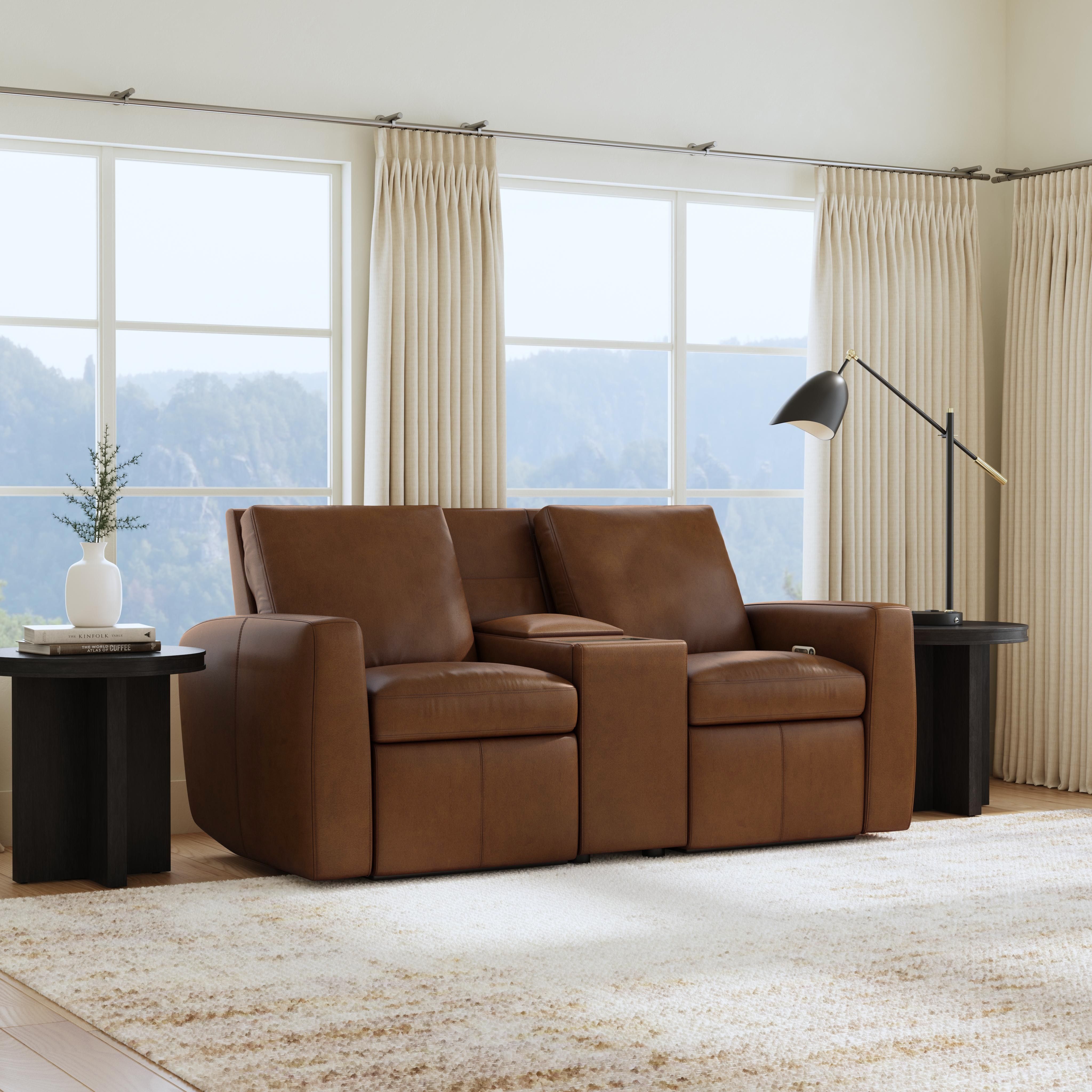 Aria - Power Reclining Loveseat With Console - Sedona, dark brown, view 4