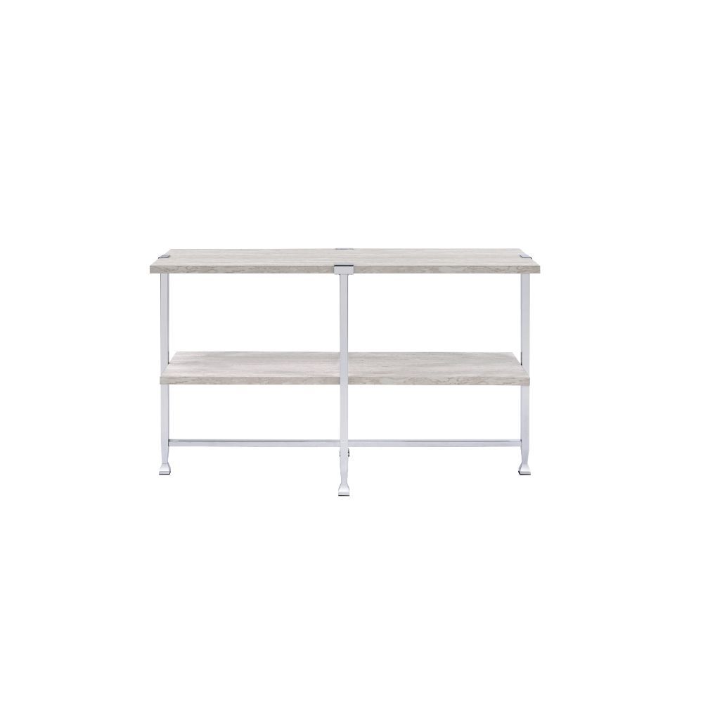 Brecon - Sofa Table - White Oak & Chrome, white, view 2