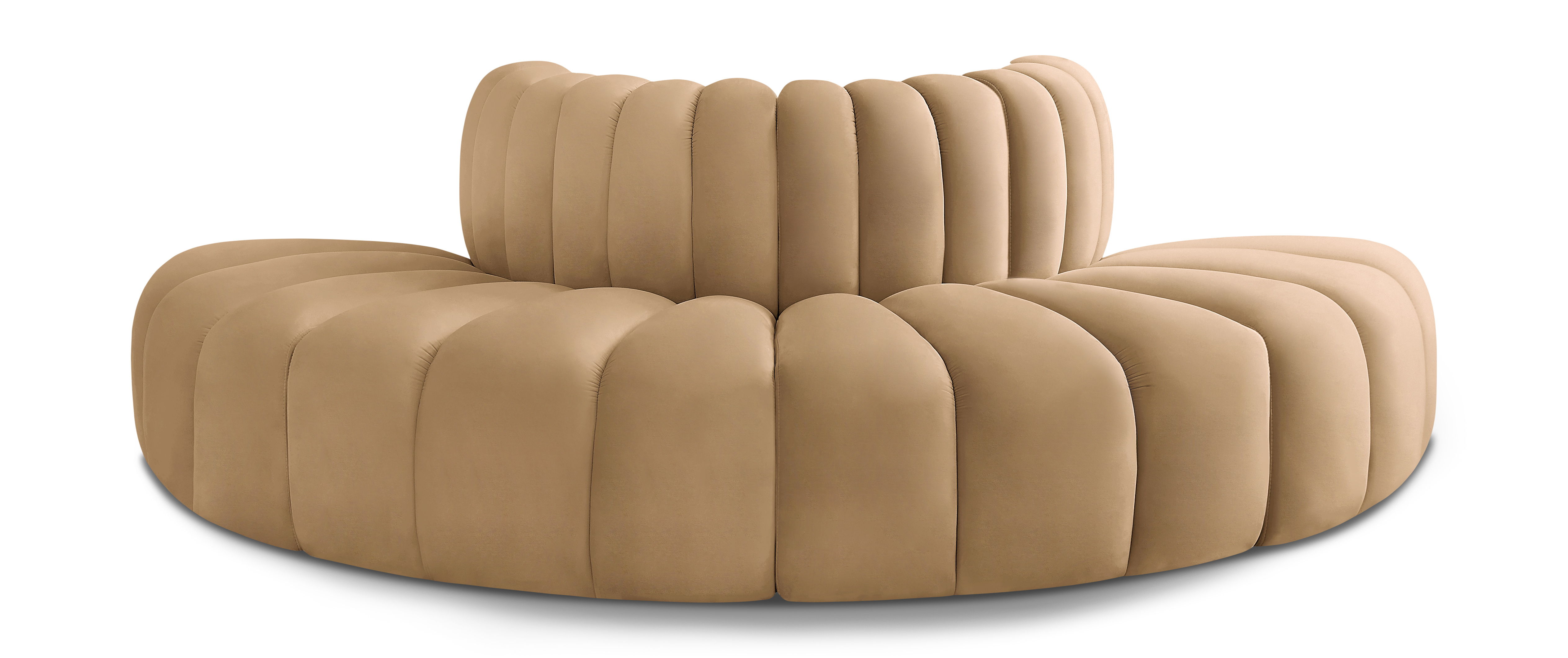 Arc - Velvet 4 Piece Modular Sofa - Camel