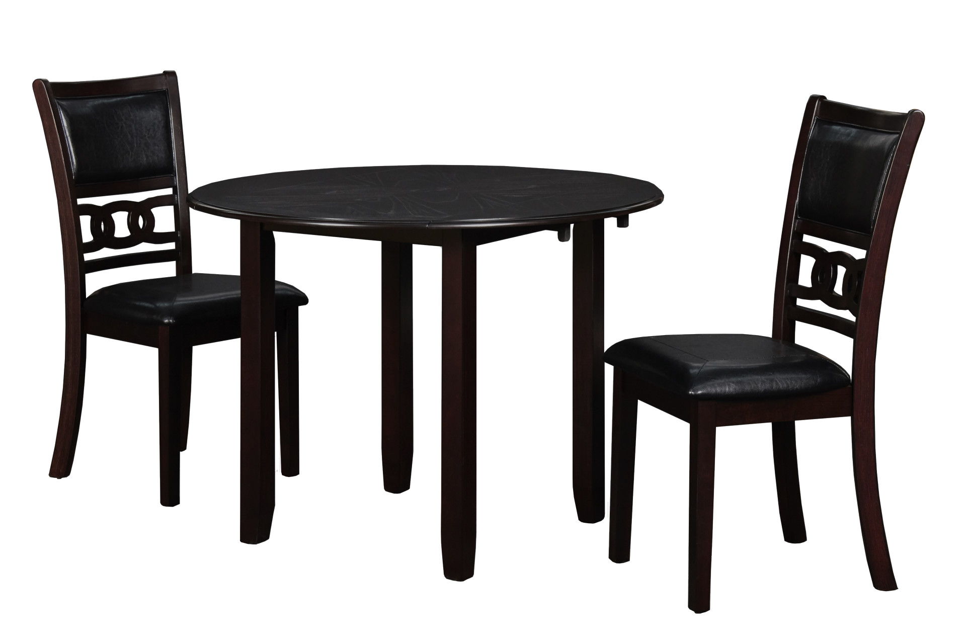 Gia - 3 Piece Dining Set (Dining Drop Leaf Table & 2 Chairs) - Ebony