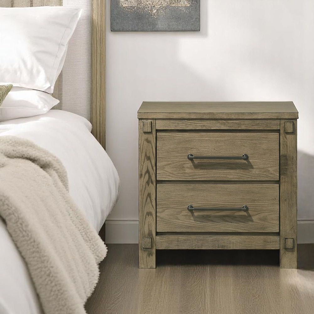 Colton - Nightstand - Antique White Oak, dark brown, view 6