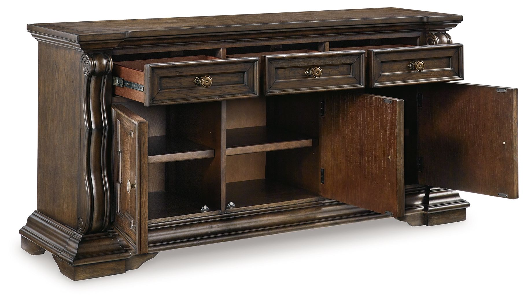 Ashley Furniture Maylee - Dining Room Buffet - Dark Brown - Image 3
