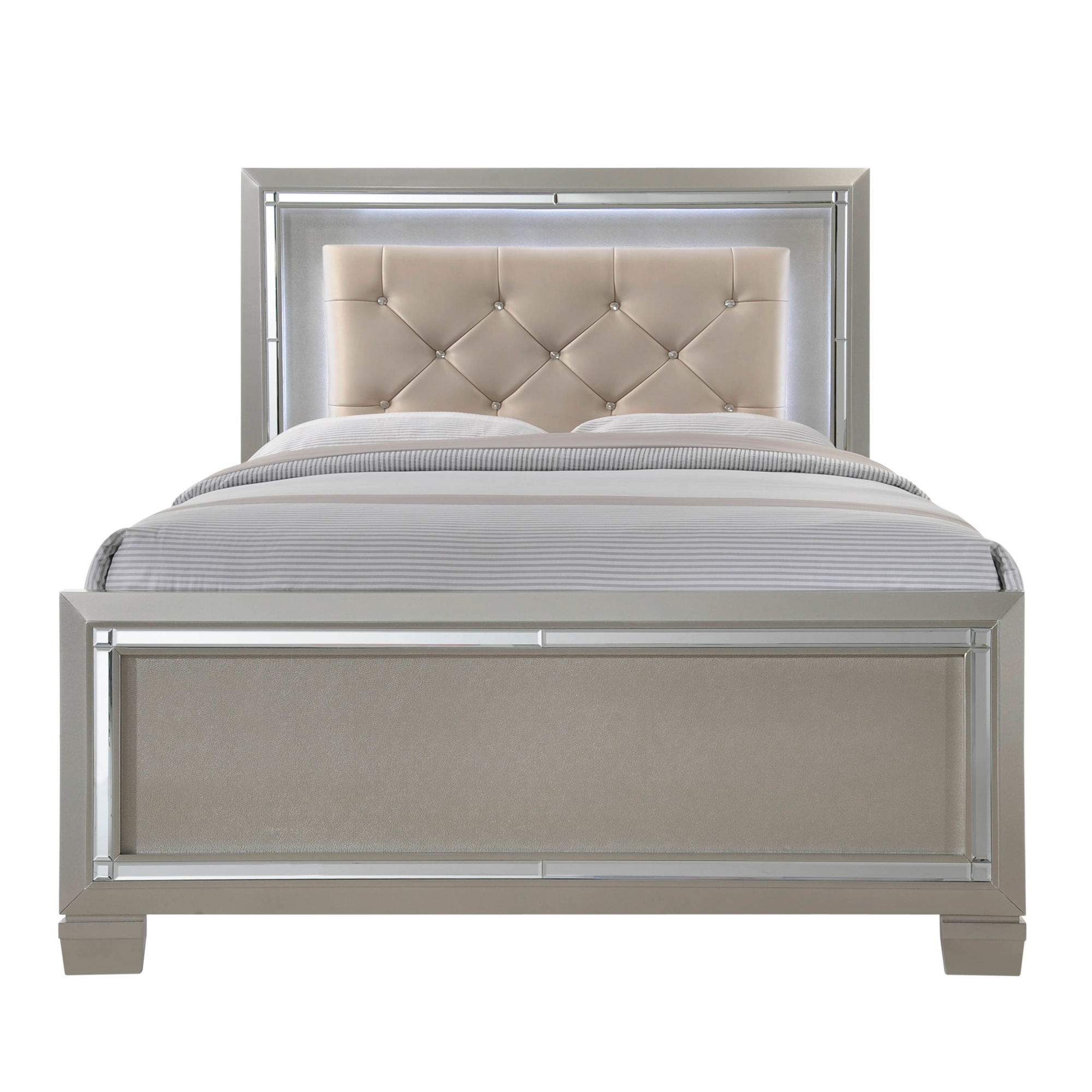 Platinum - Youth Full Platform Bed - Сhampagne