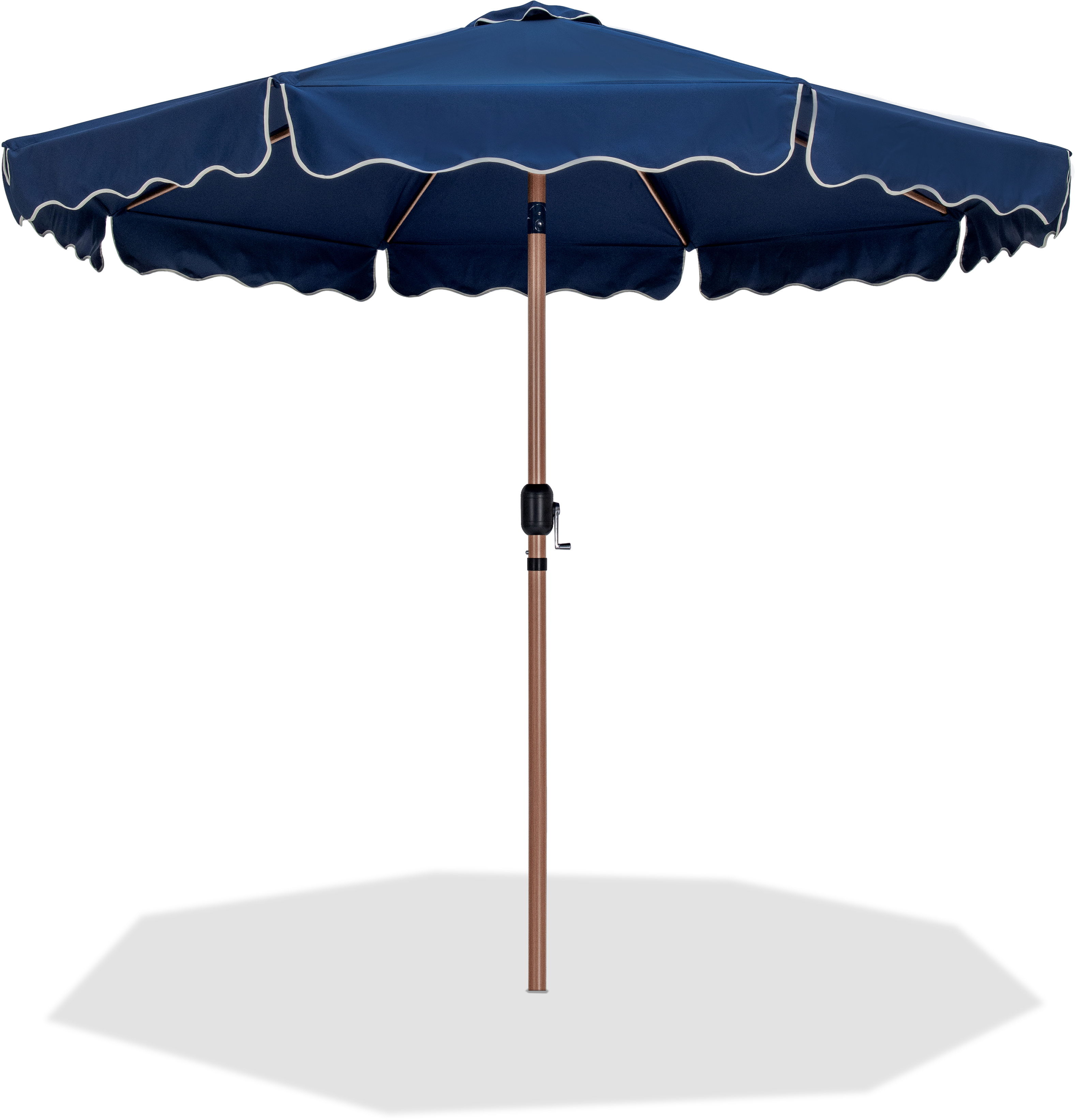 Amalfi - Fabric With Cream Piping Patio Umbrella - Navy