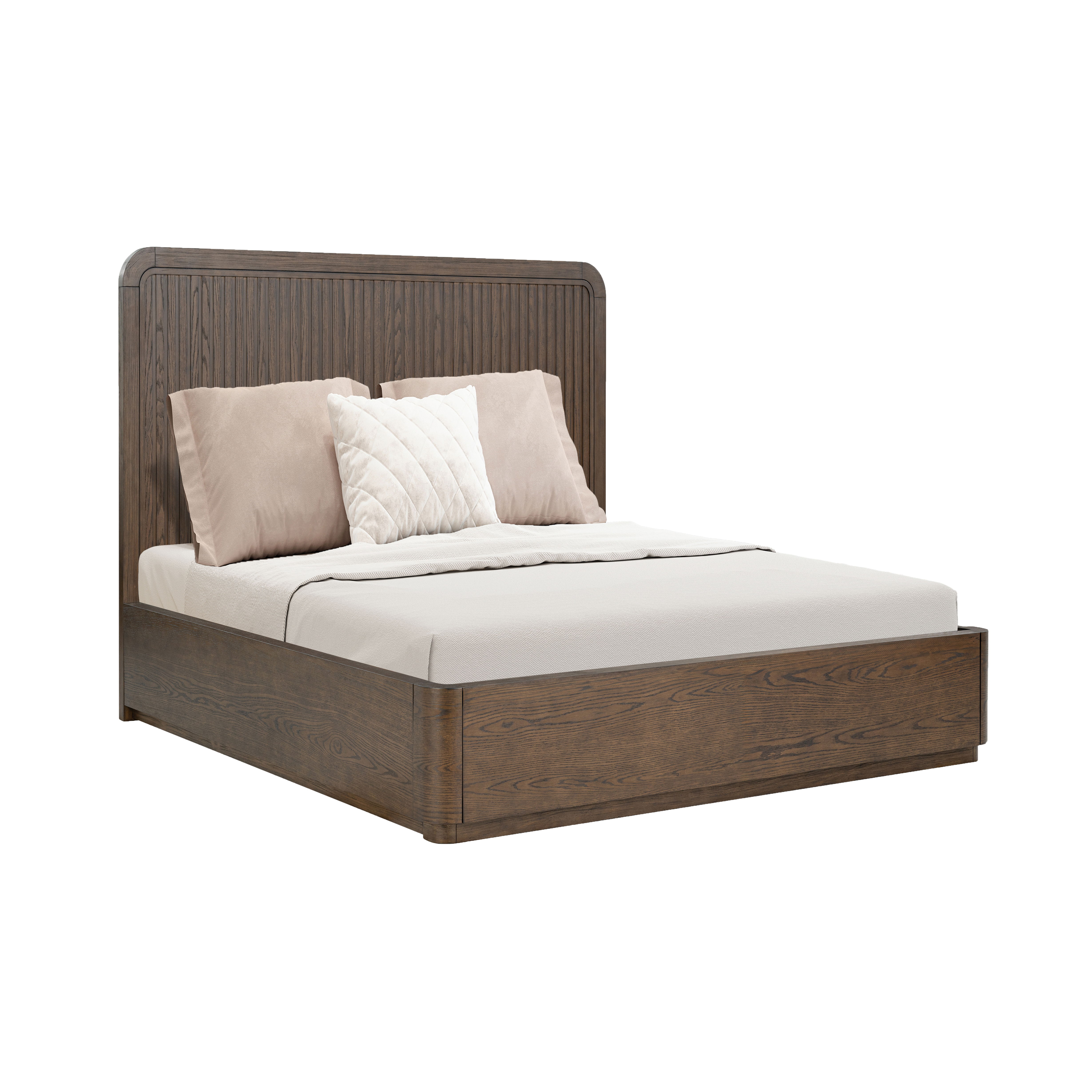 Athens - Queen Panel Bed - Dark Brown, dark brown