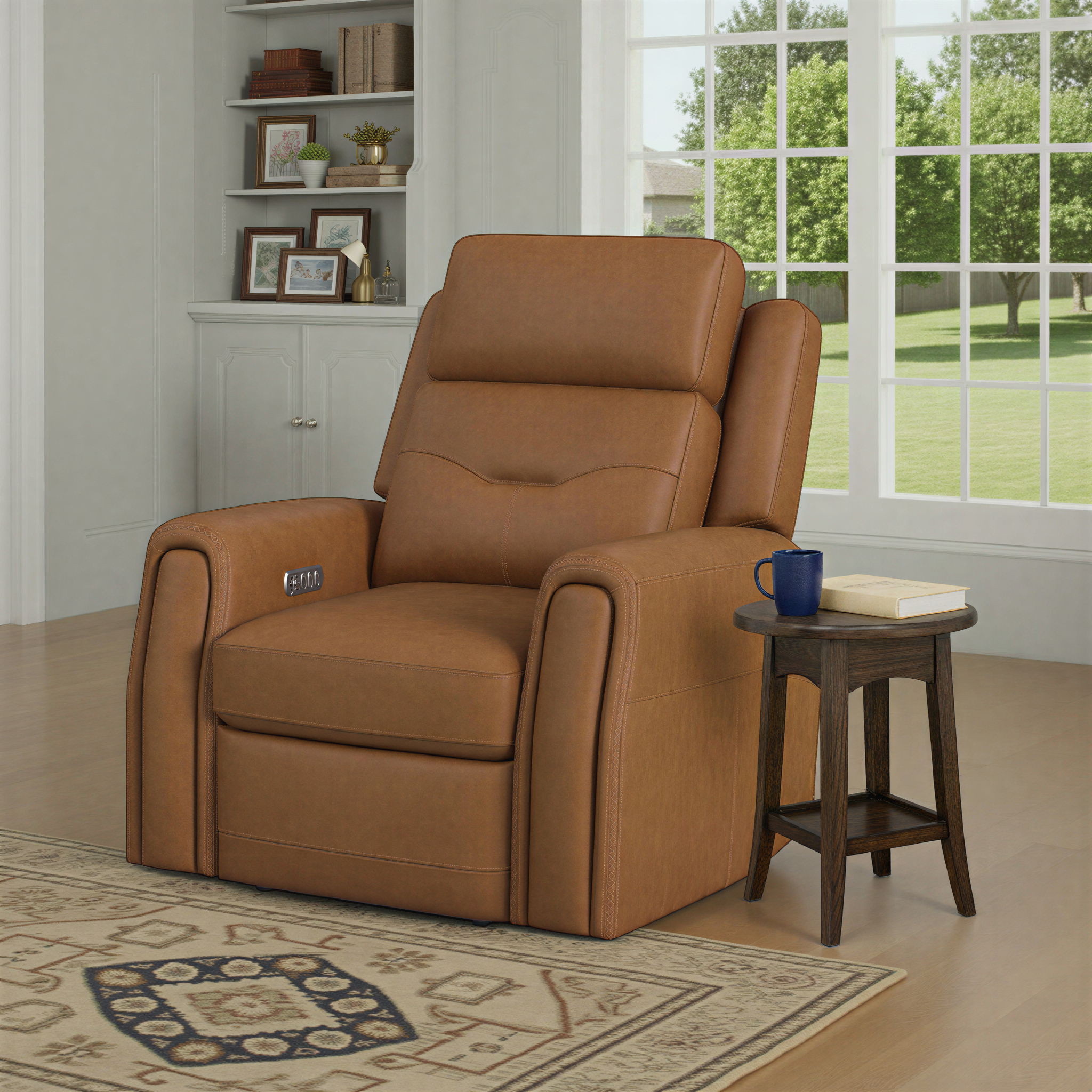 Felix - Power Recliner With Power Headrest, Lumbar, Heat & Massage - Dark Brown, dark brown