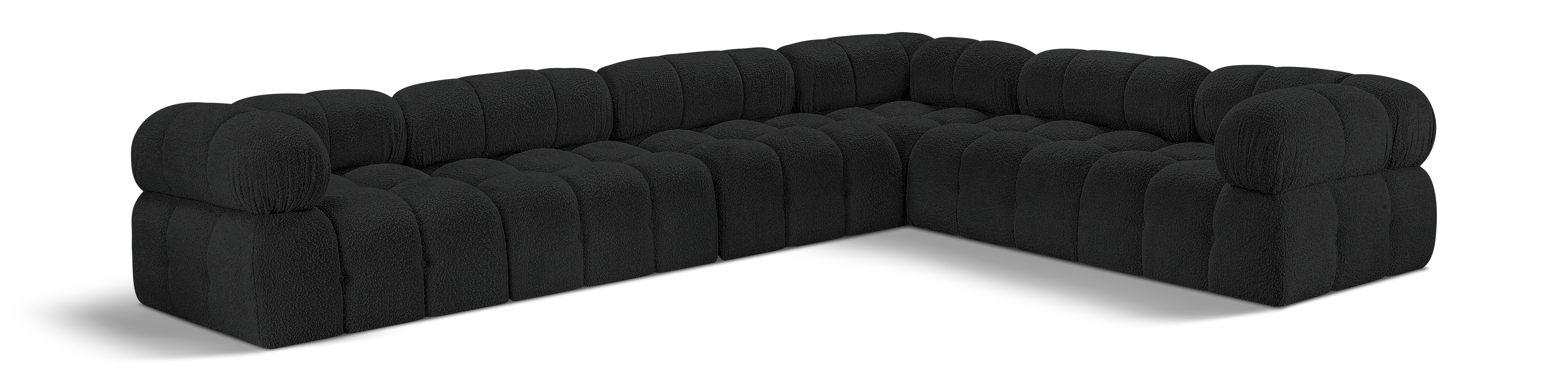 Ames - 6 Piece Modular Corner Sectional - Black