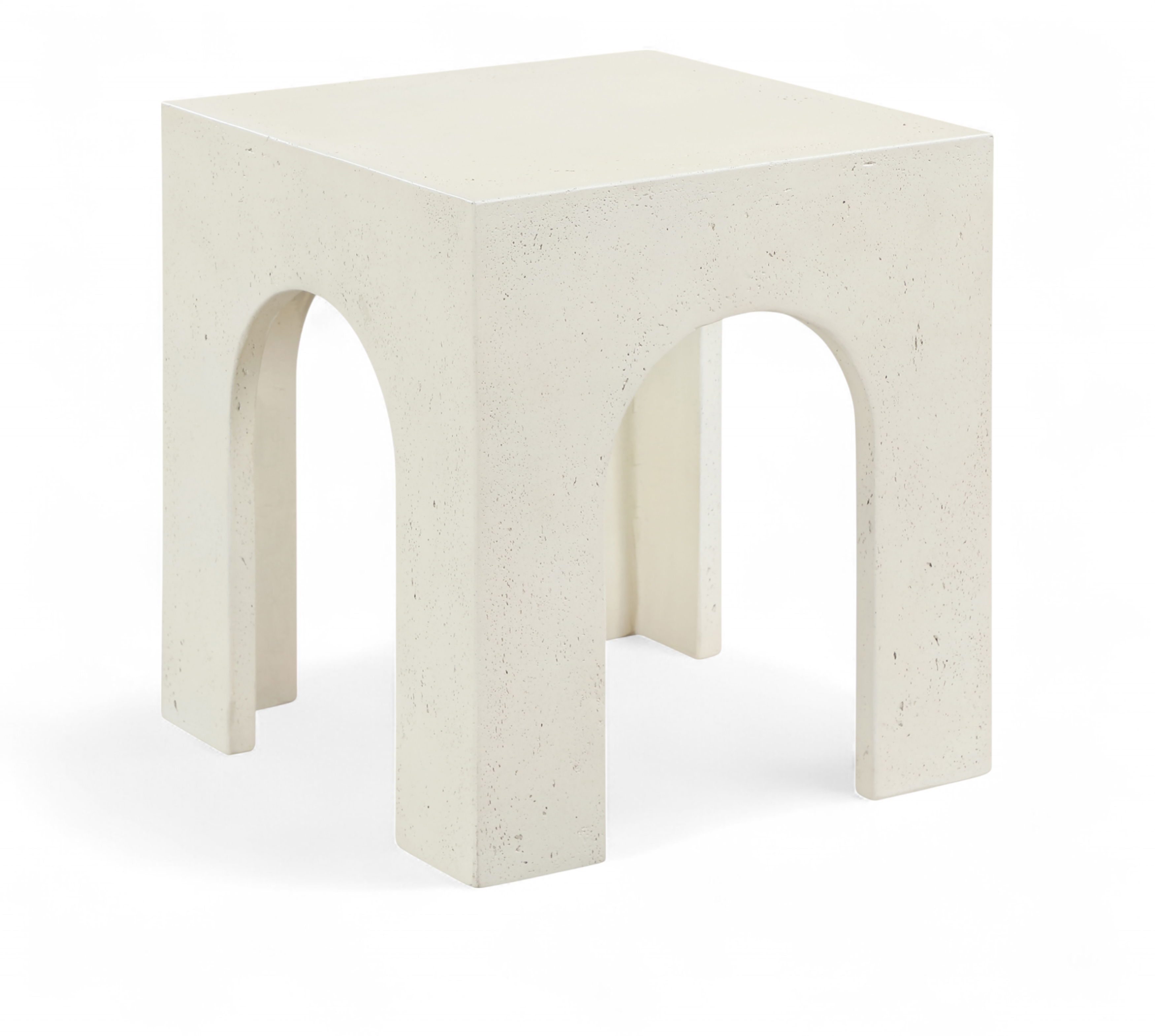 Renza - Concrete And Fiberglass Indoor / Outdoor End Table - Cream