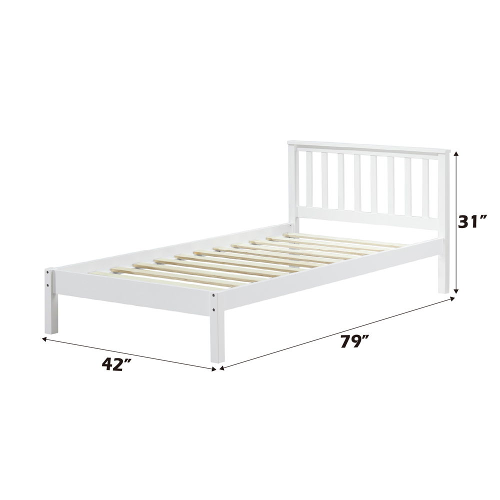 Freya - Twin Bed - White, white, view 6
