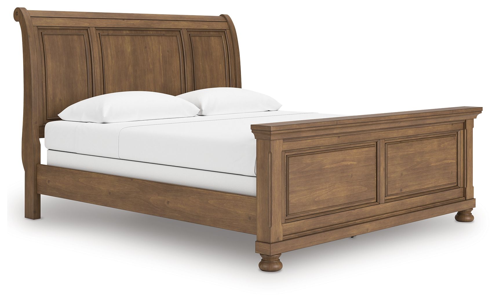 Feddinger - King Sleigh Bed - Medium Brown