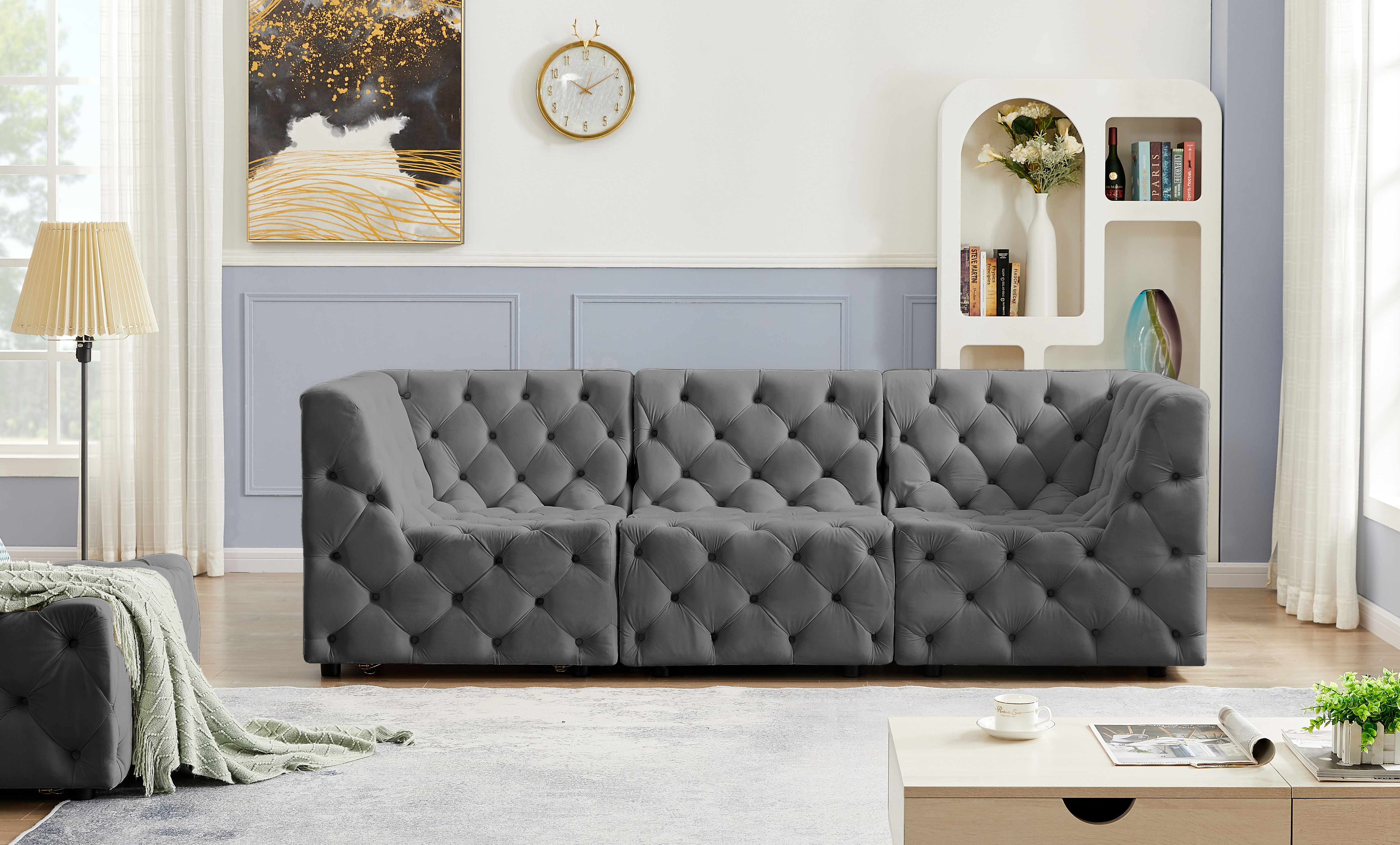 Tuft - 3 Piece Modular Sofa - Gray