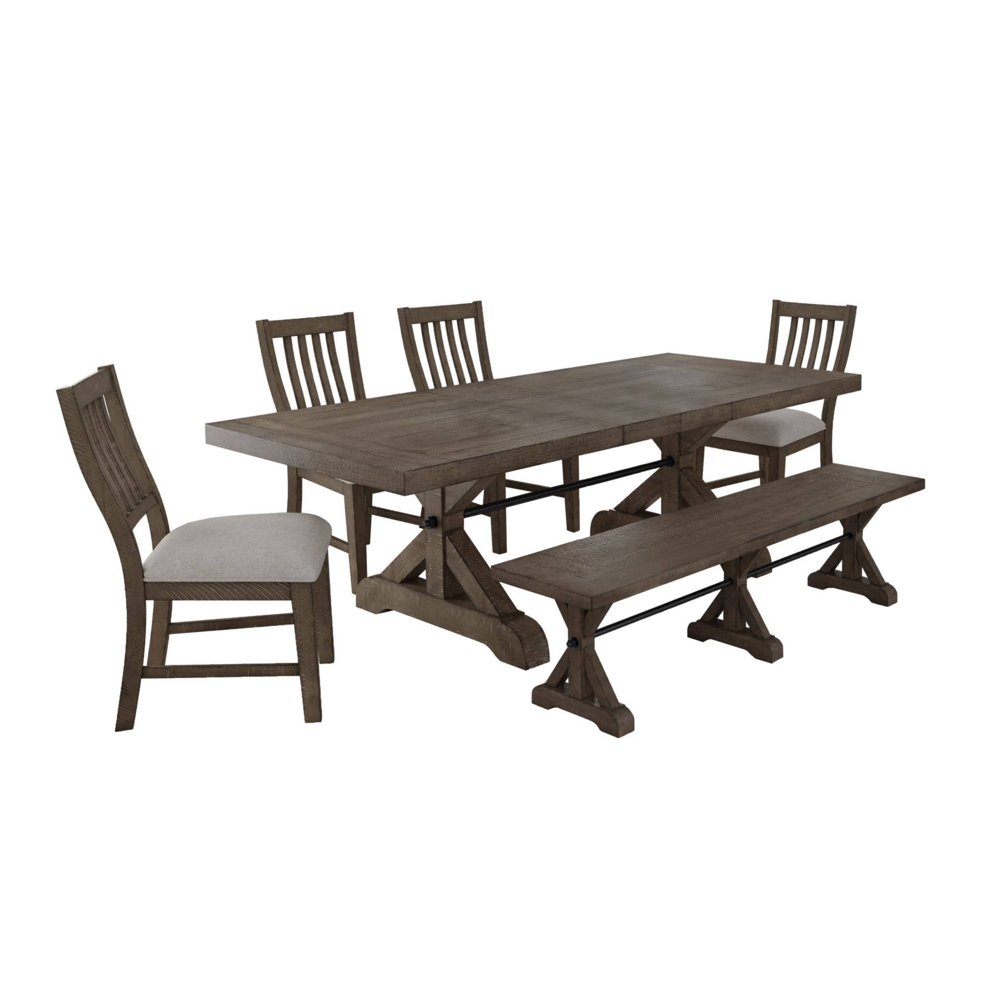 6 Pc · Table, Four Chairs & Bench