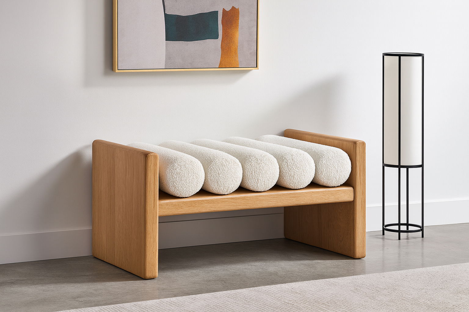 Waverly - Fabric Bench - Cream