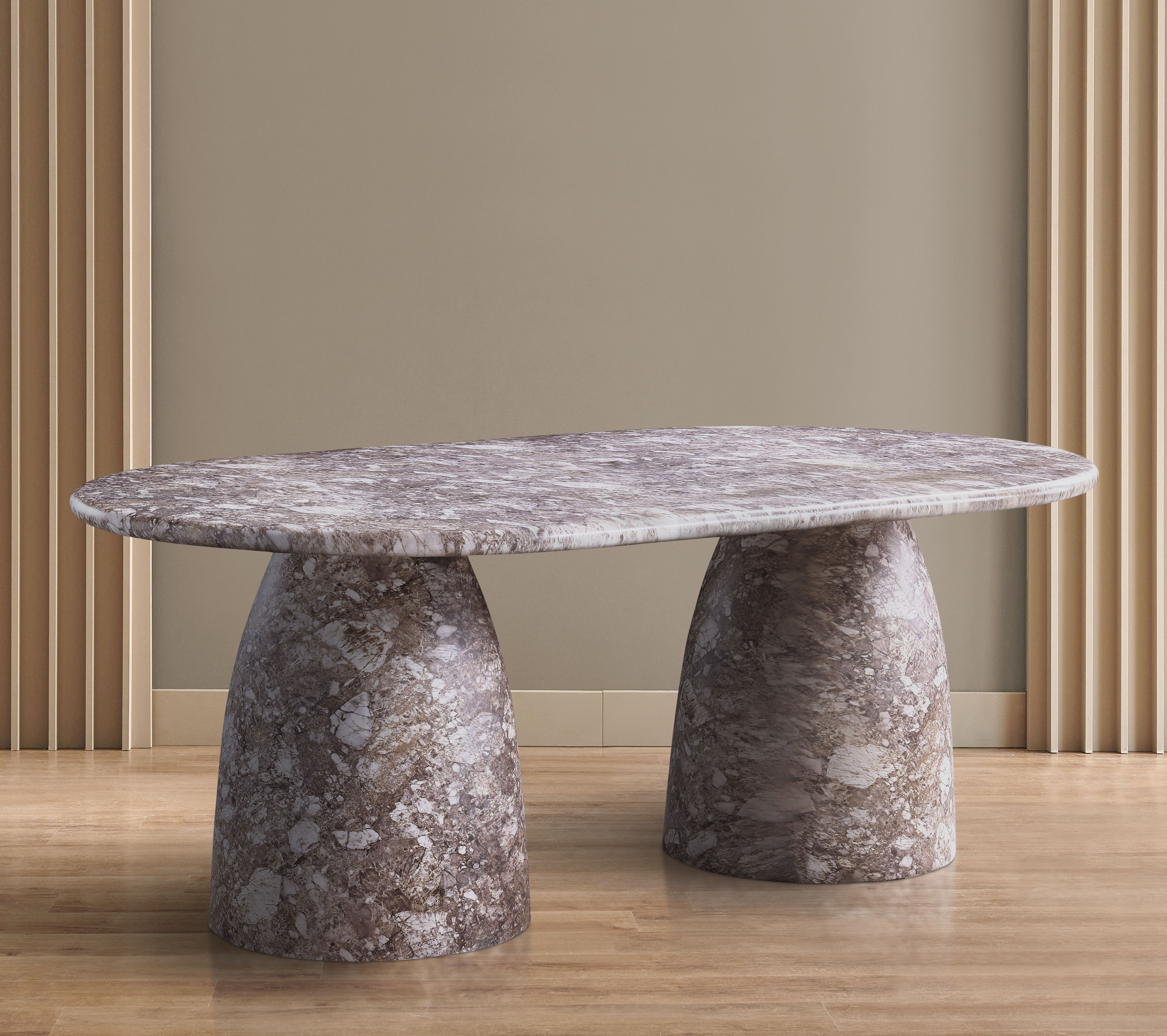 Cosenza - 78" Marble Finish Concrete Dining Table - Brown