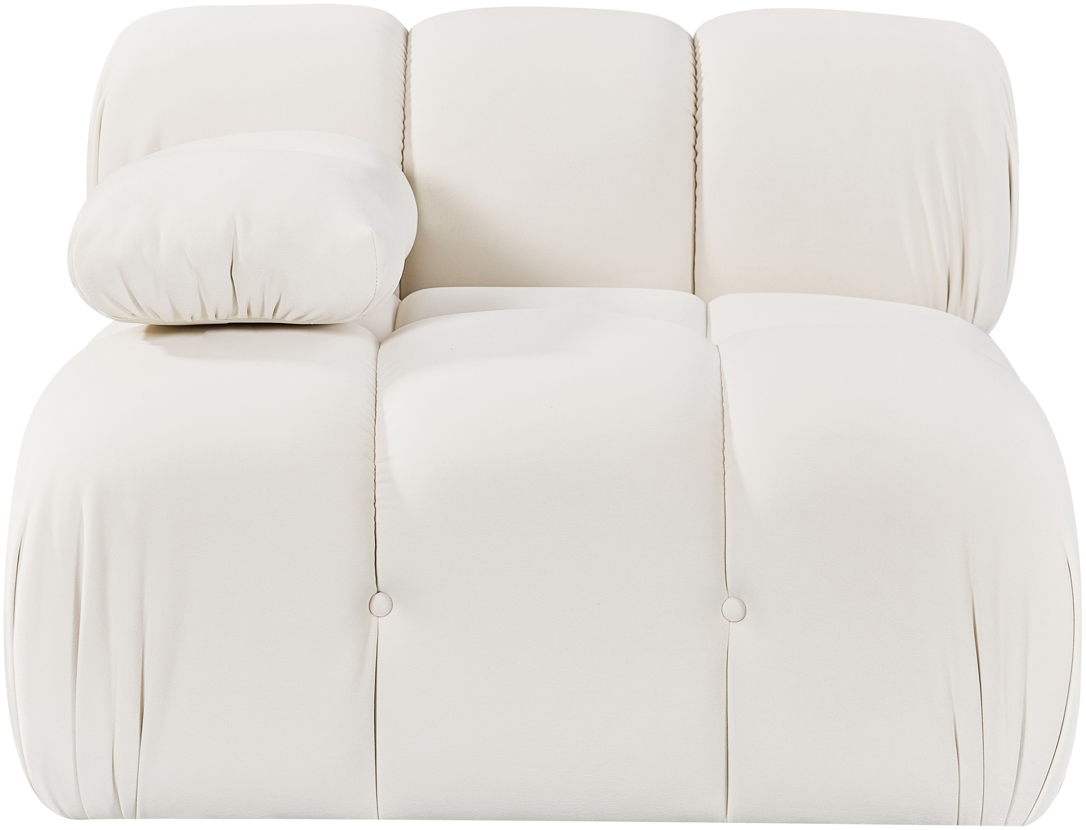 Orin - Velvet Performance Fabric Upholstered Modular Chair - Cream