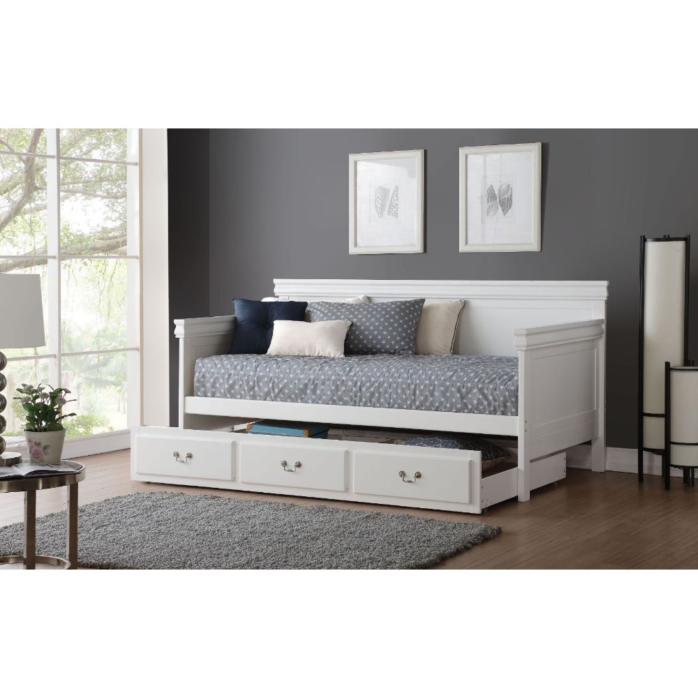 Bailee - Twin Trundle - White, white