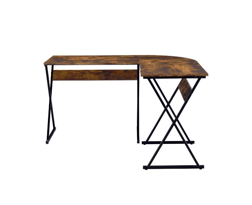 Zafiri - Writing Desk - Weathered Oak & Black, dark brown, view 2