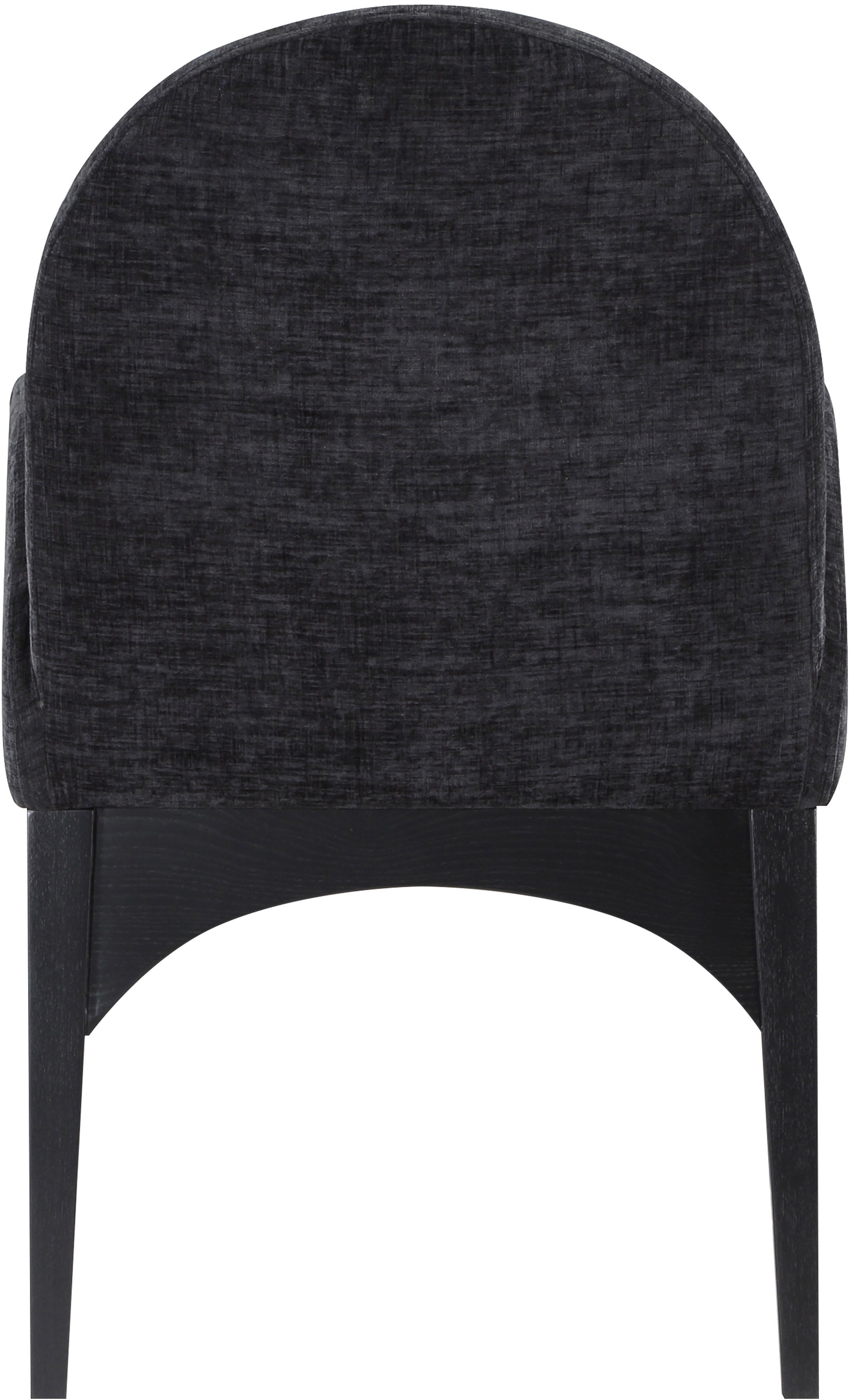 Waldorf - Chenille Dining Arm Chair With Black Legs - Black