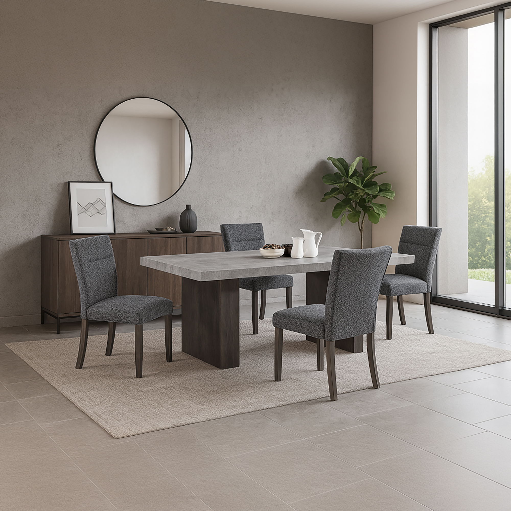 D2410DT - Dining Table Base With Legs - Brown