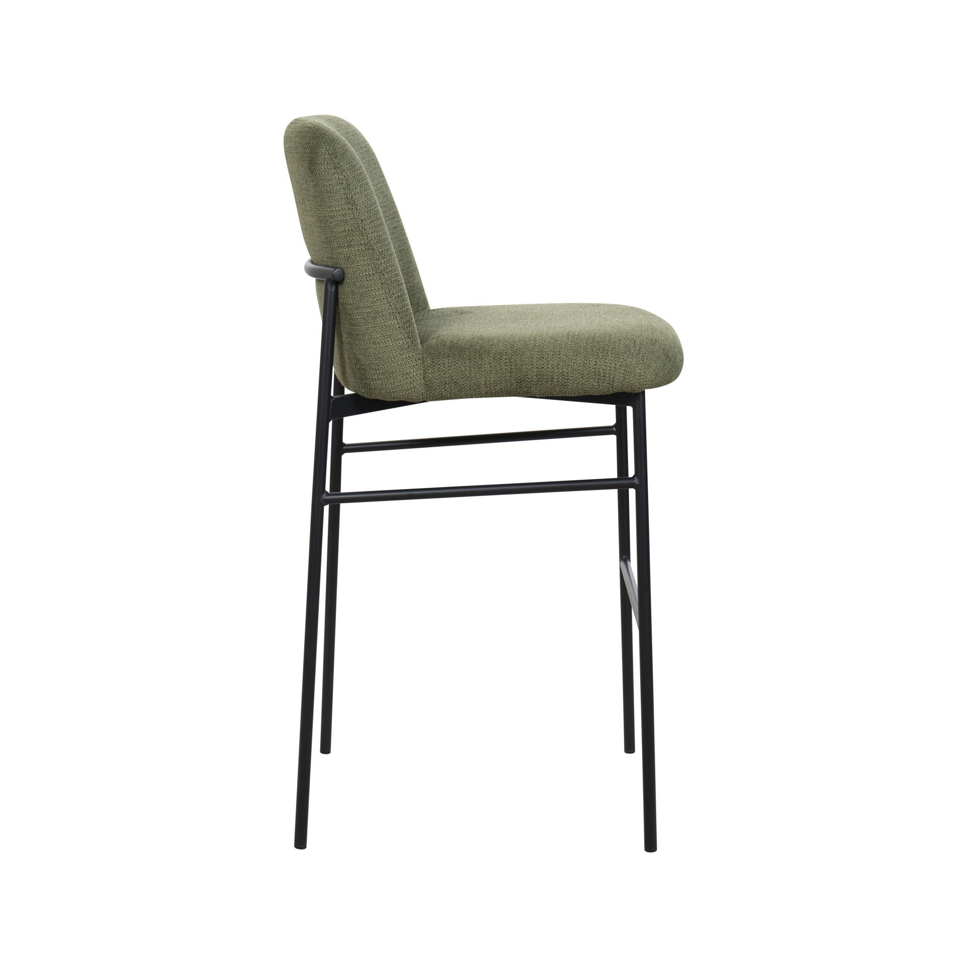Erik - Bar Chair With Black Metal Frame (Set of 2) - Green