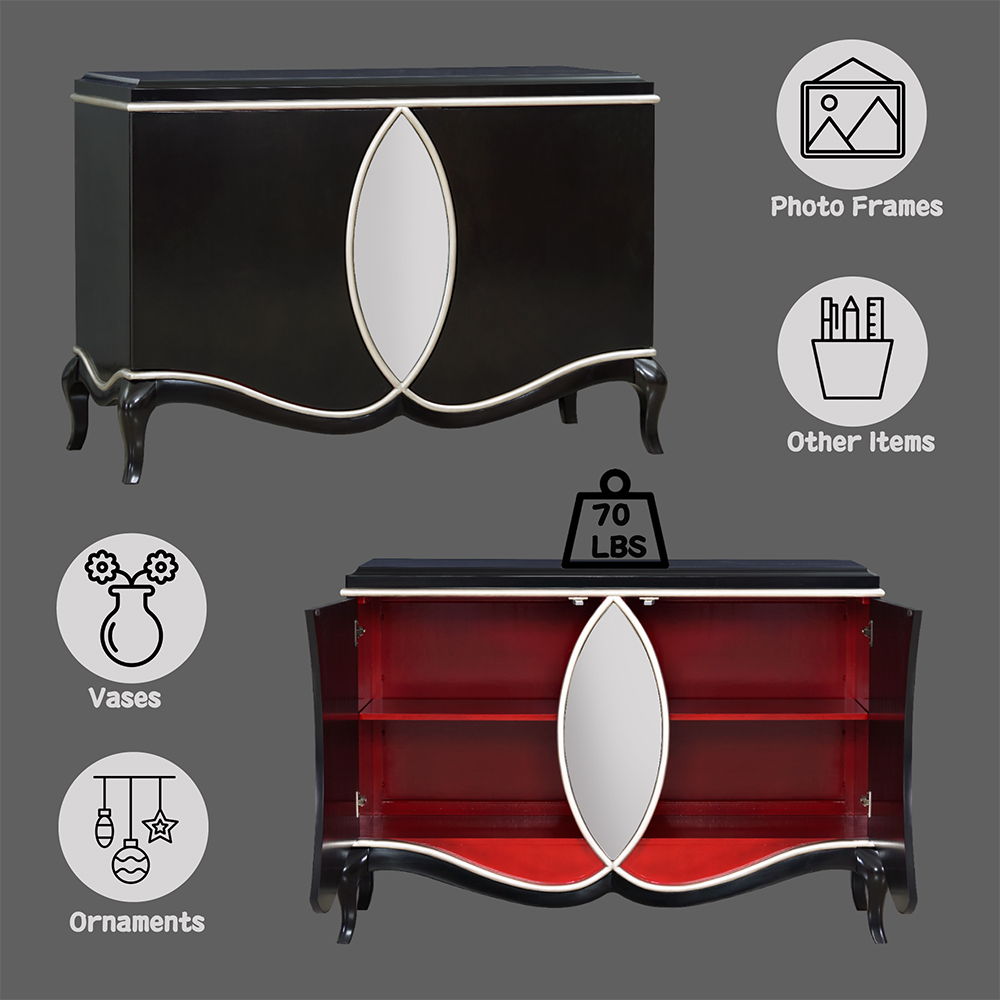 Ashor - Console Cabinet - Black, black, view 5