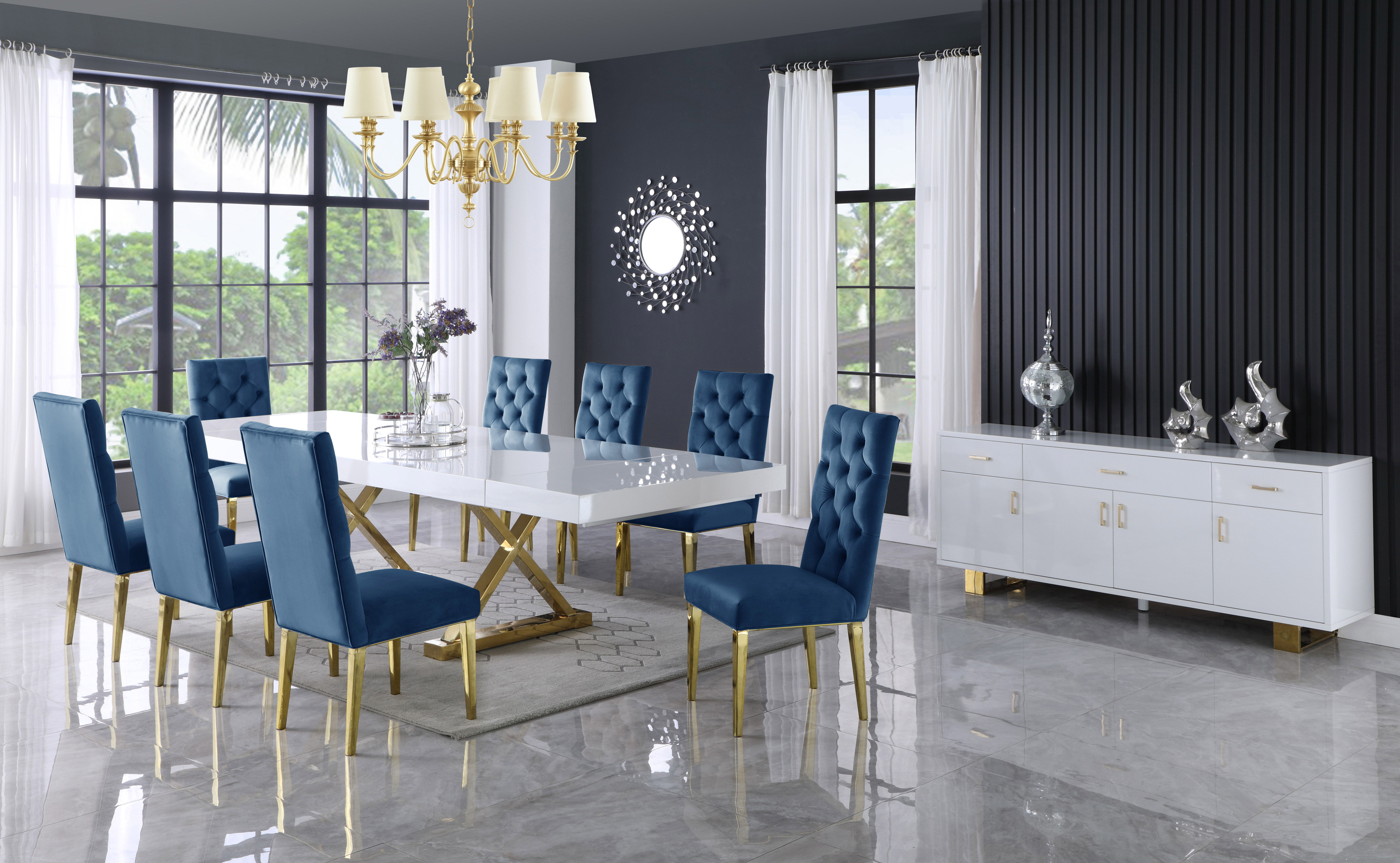 Excel - Steel Extendable Dining Table - White